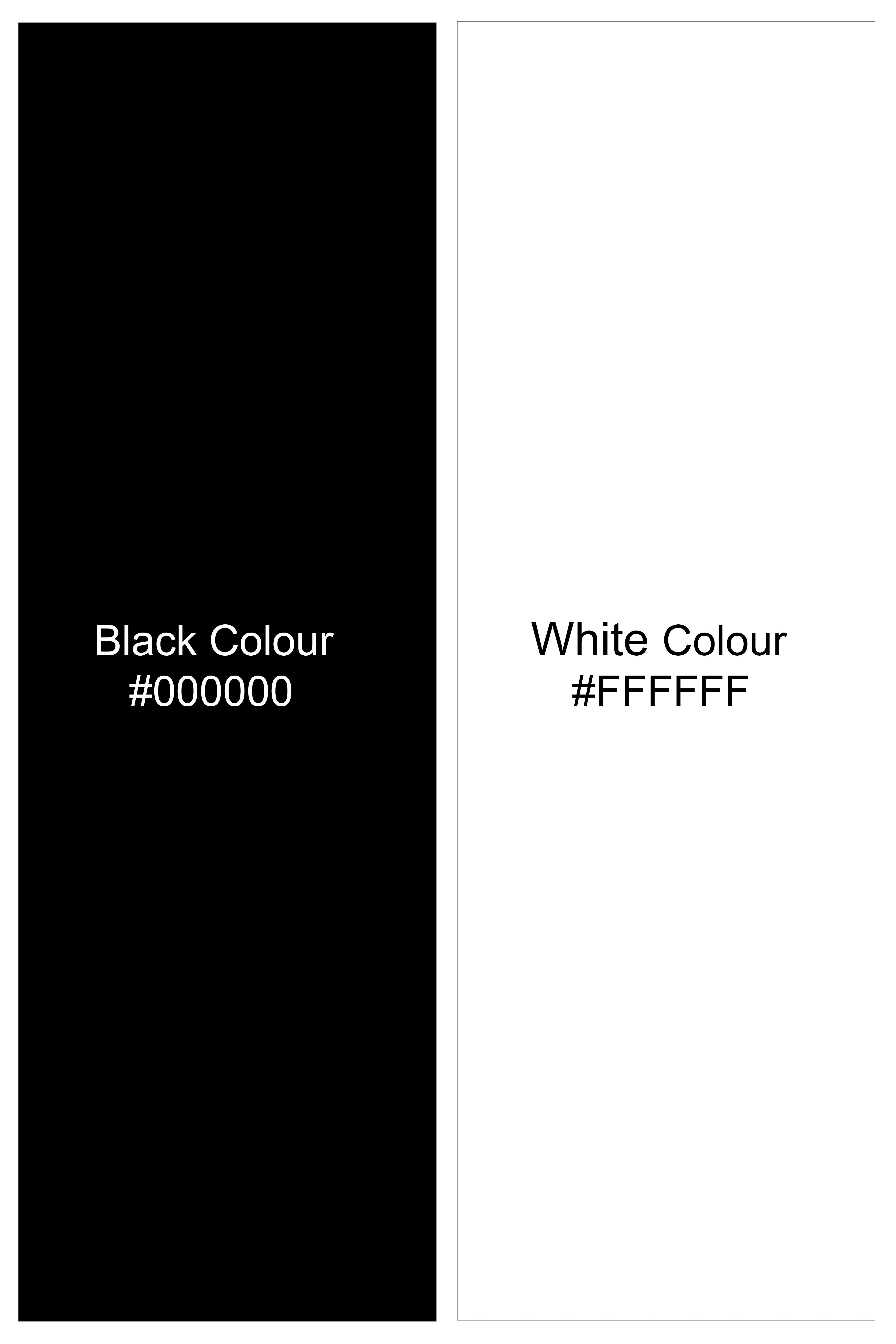 Noirlyn-Jade Black And Bright White Striped Super Soft Premium Cotton Formal White Cuff Collar Shirt