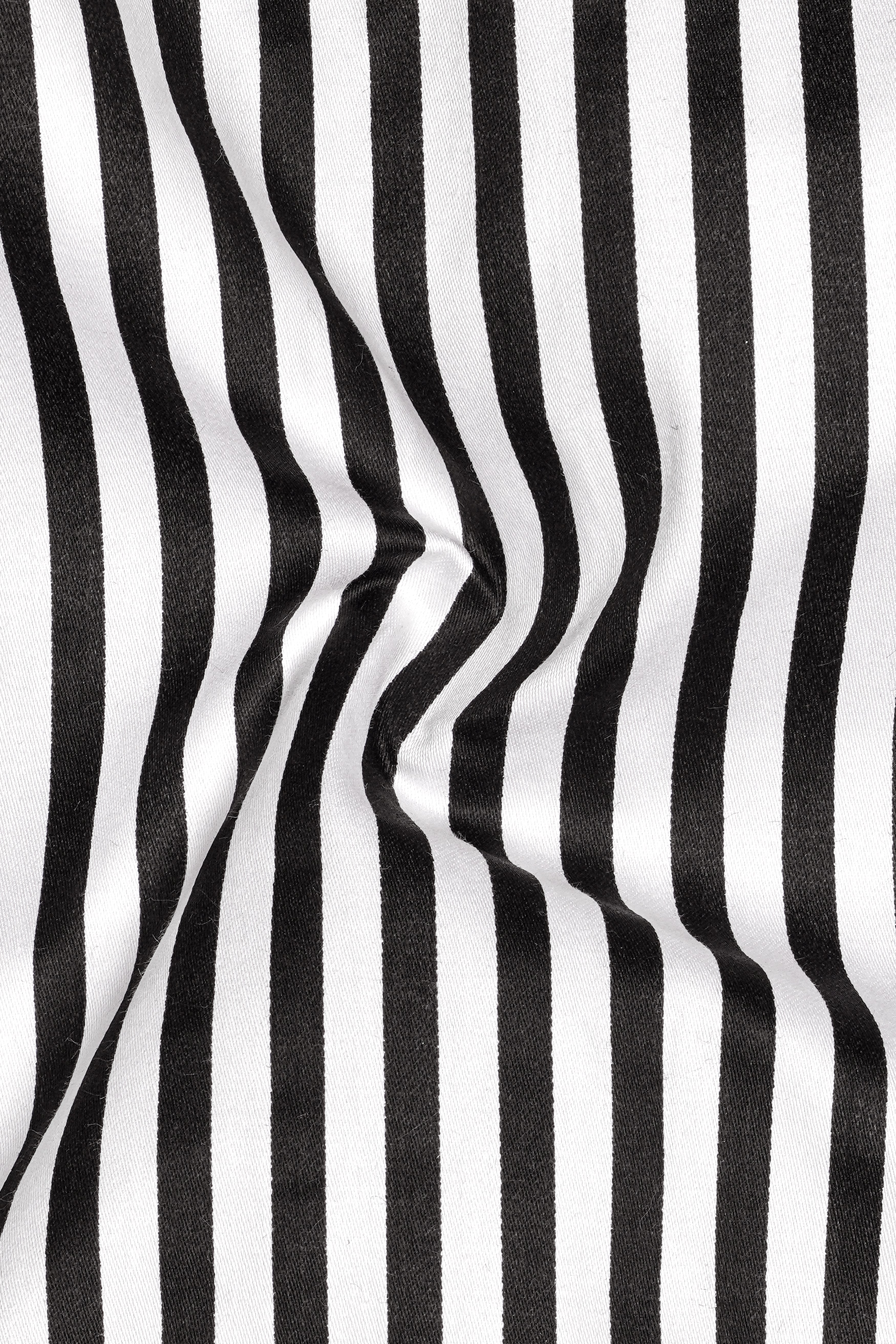 Noirlyn-Jade Black And Bright White Striped Subtle Sheen Super Soft Premium Cotton Dress Shirt