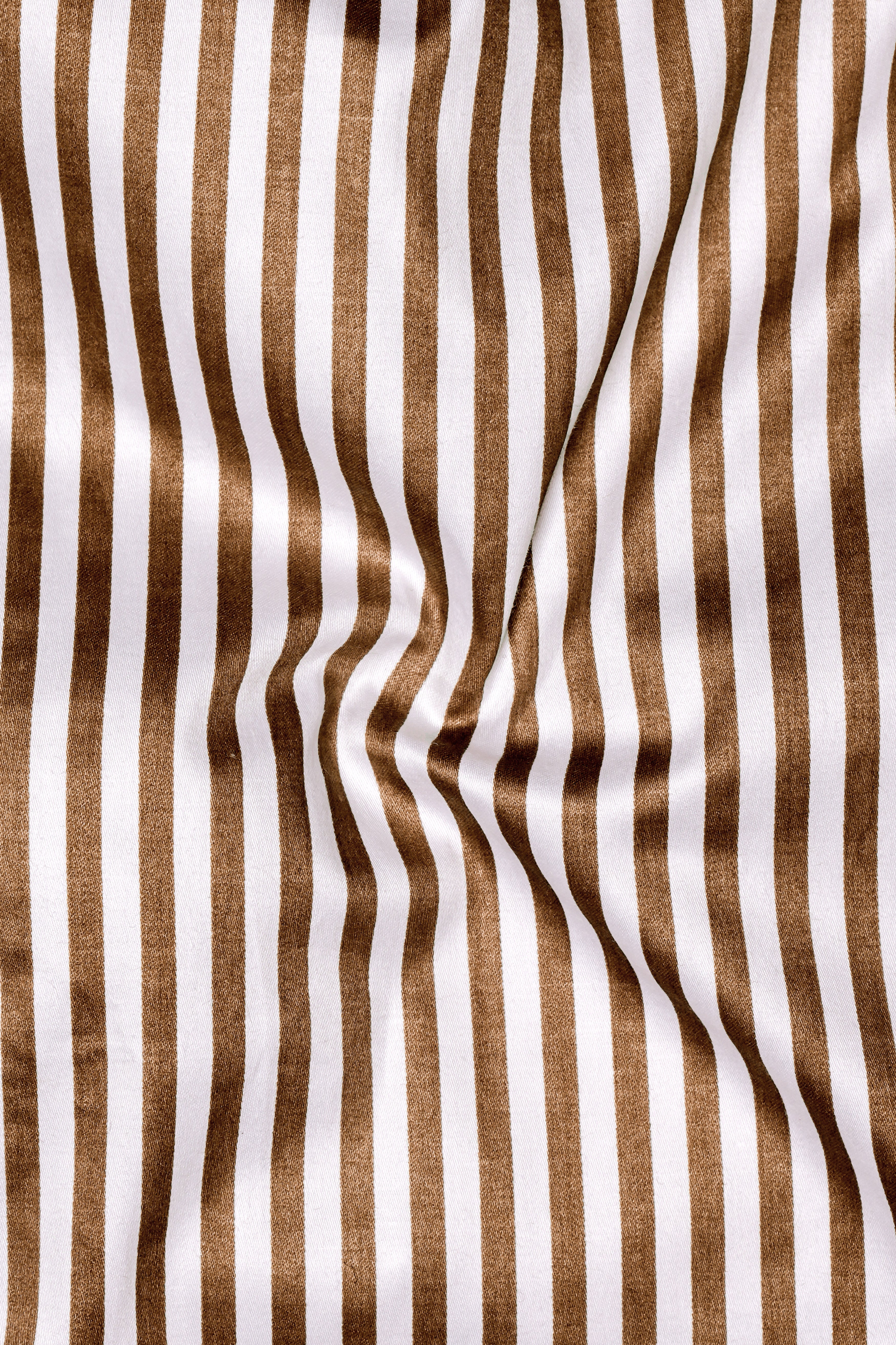 Bralisse-Tawny Brown And Bright White Striped Super Soft Premium Cotton Dress Shirt