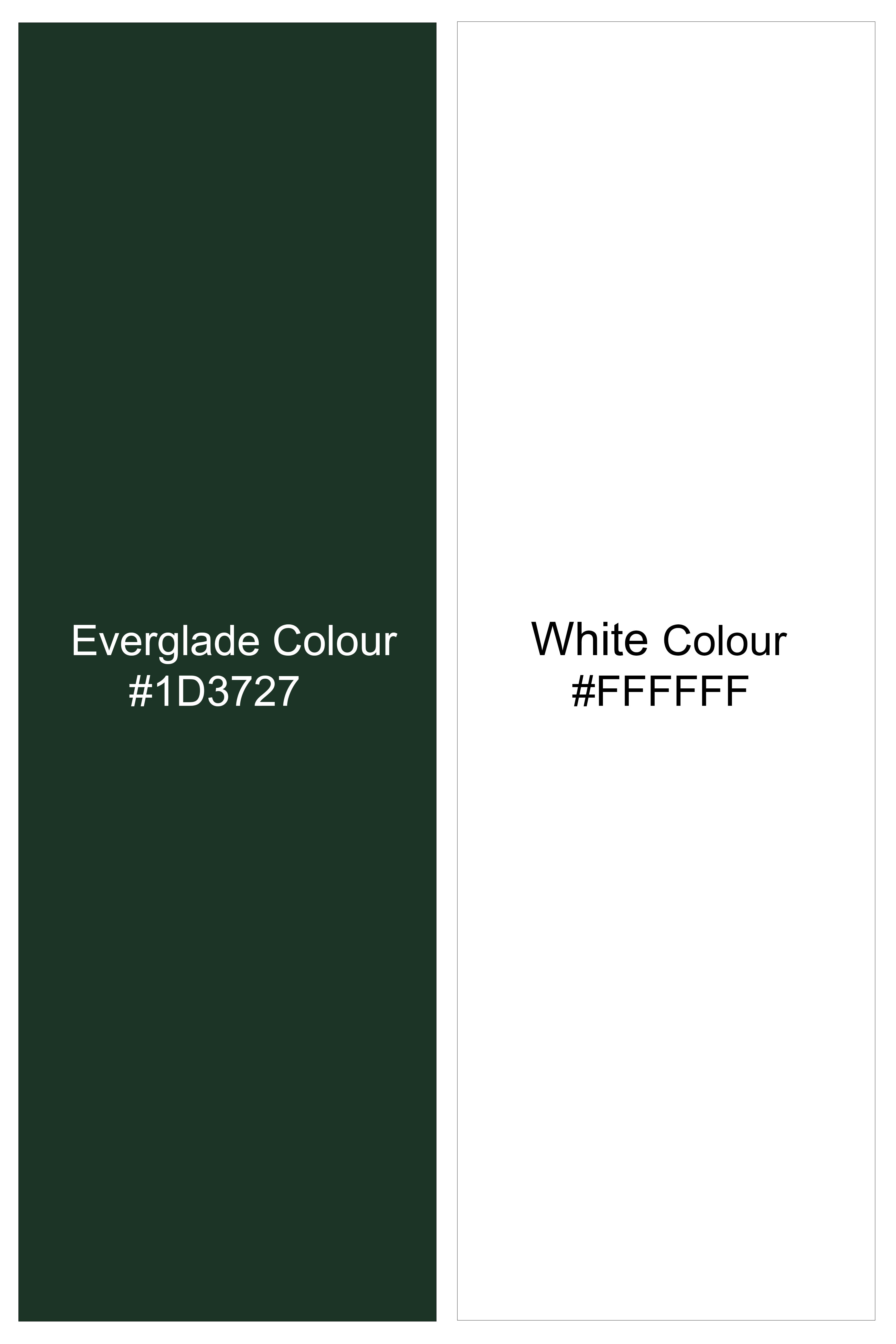 Veralux-Everglade Green And Bright White Striped Subtle Sheen Super Soft Premium Cotton Dress Shirt