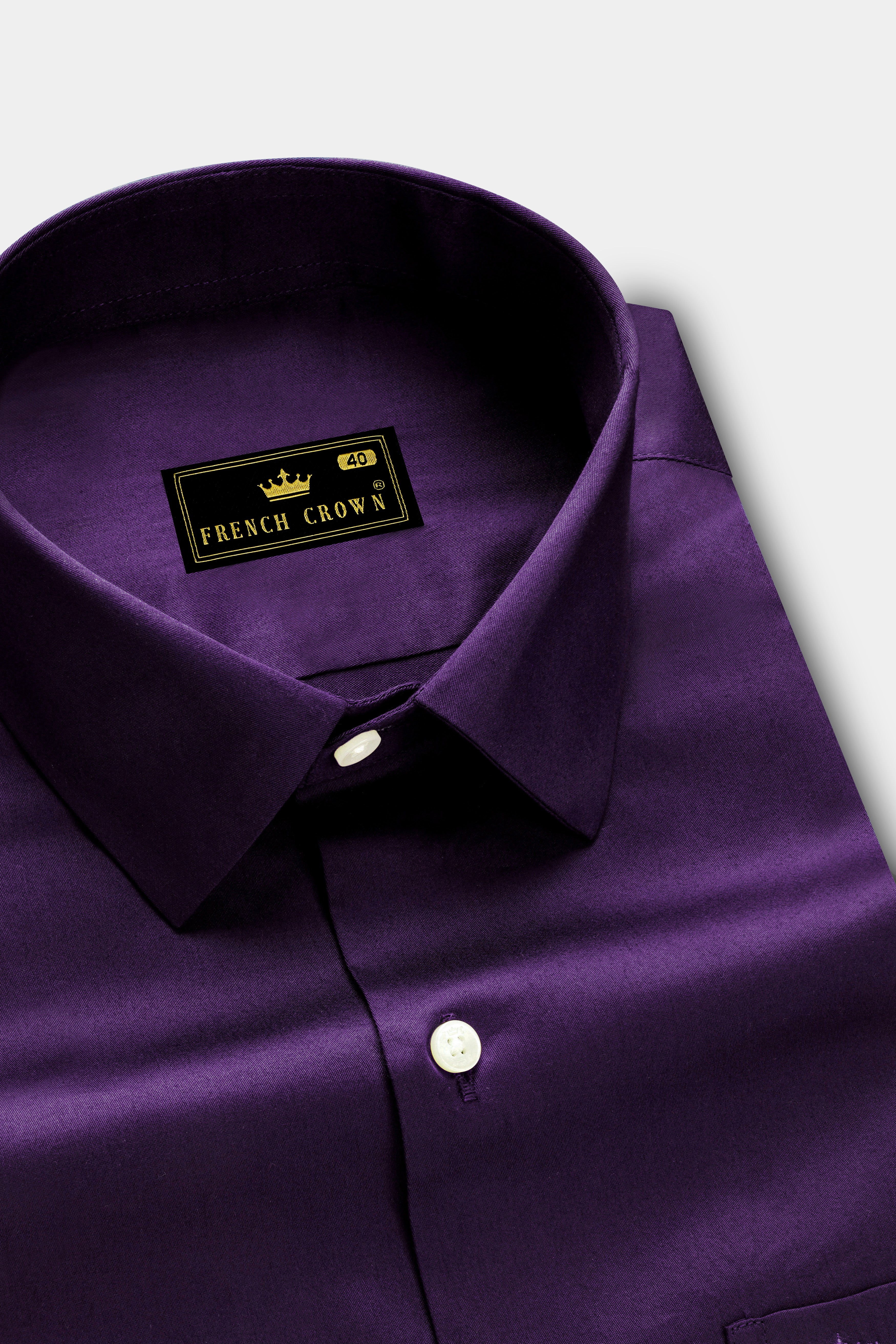 Violet-Grape Purple Subtle Sheen Super Soft Premium Cotton Dress Shirt