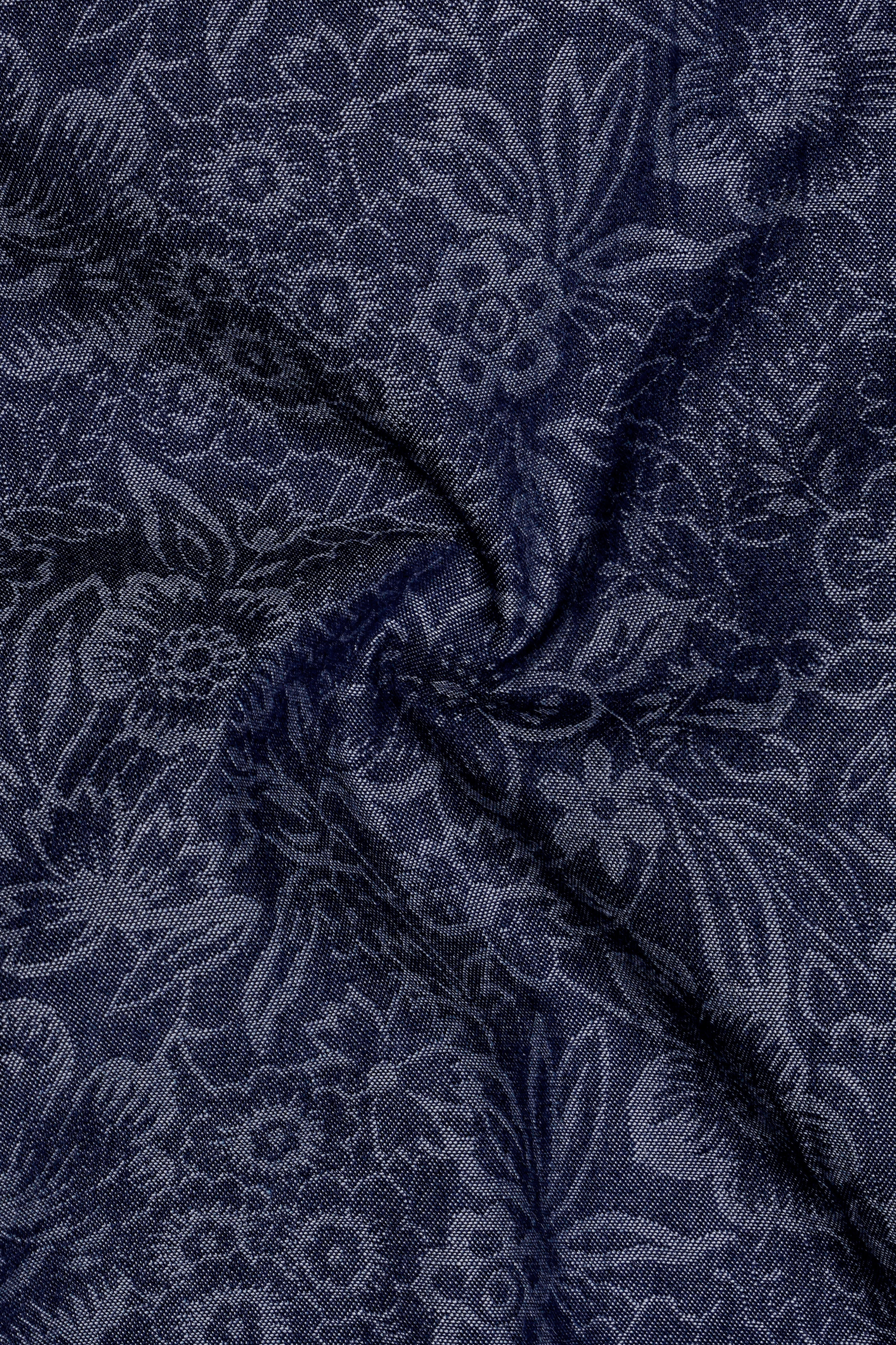 Florique-Charade Denim Blue Floral Printed Super Soft Premium Cotton Casual Shirt