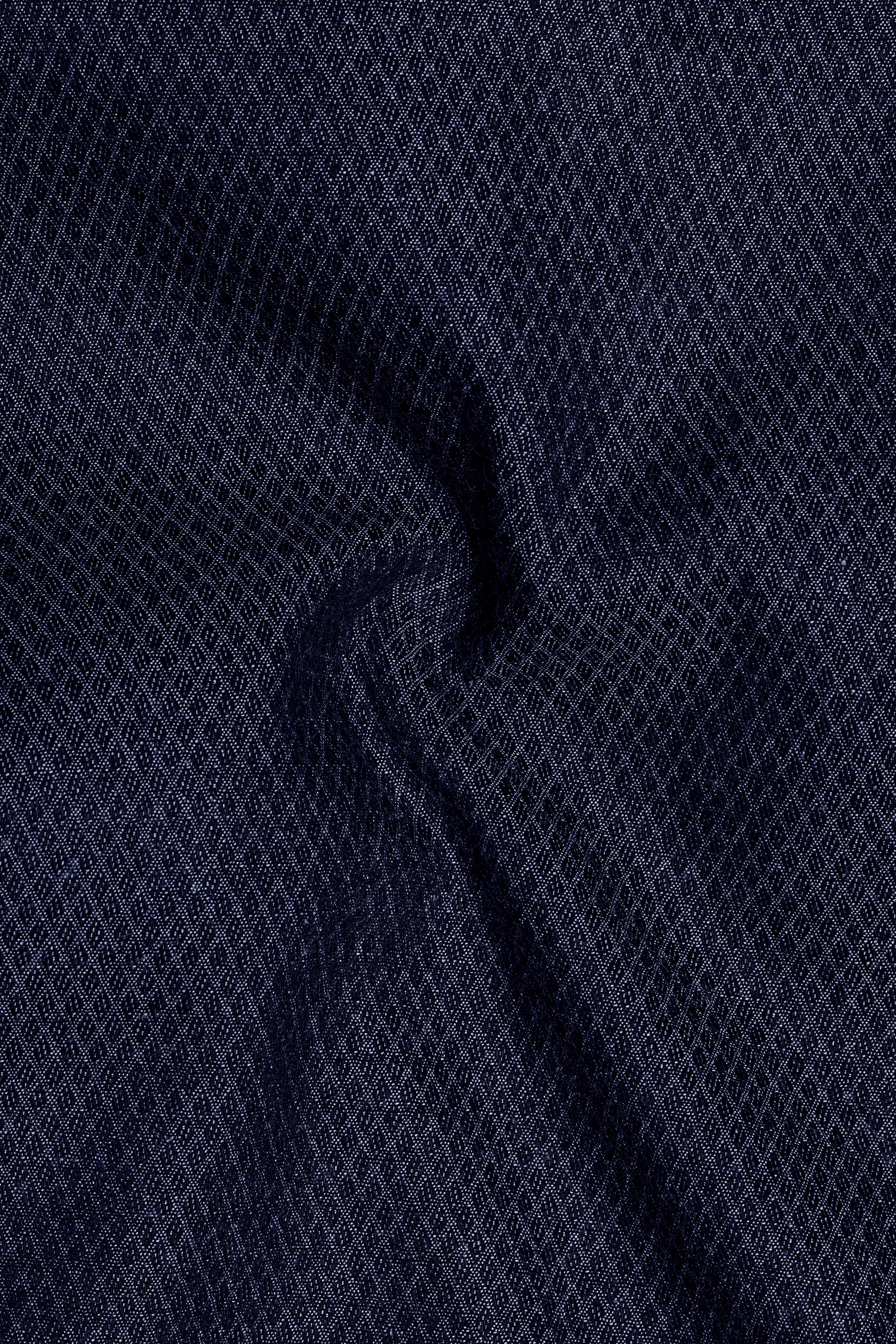 Hexivra-Cinder Denim Blue Honeycomb Dobby Textured Super Soft Premium Cotton Casual Shirt