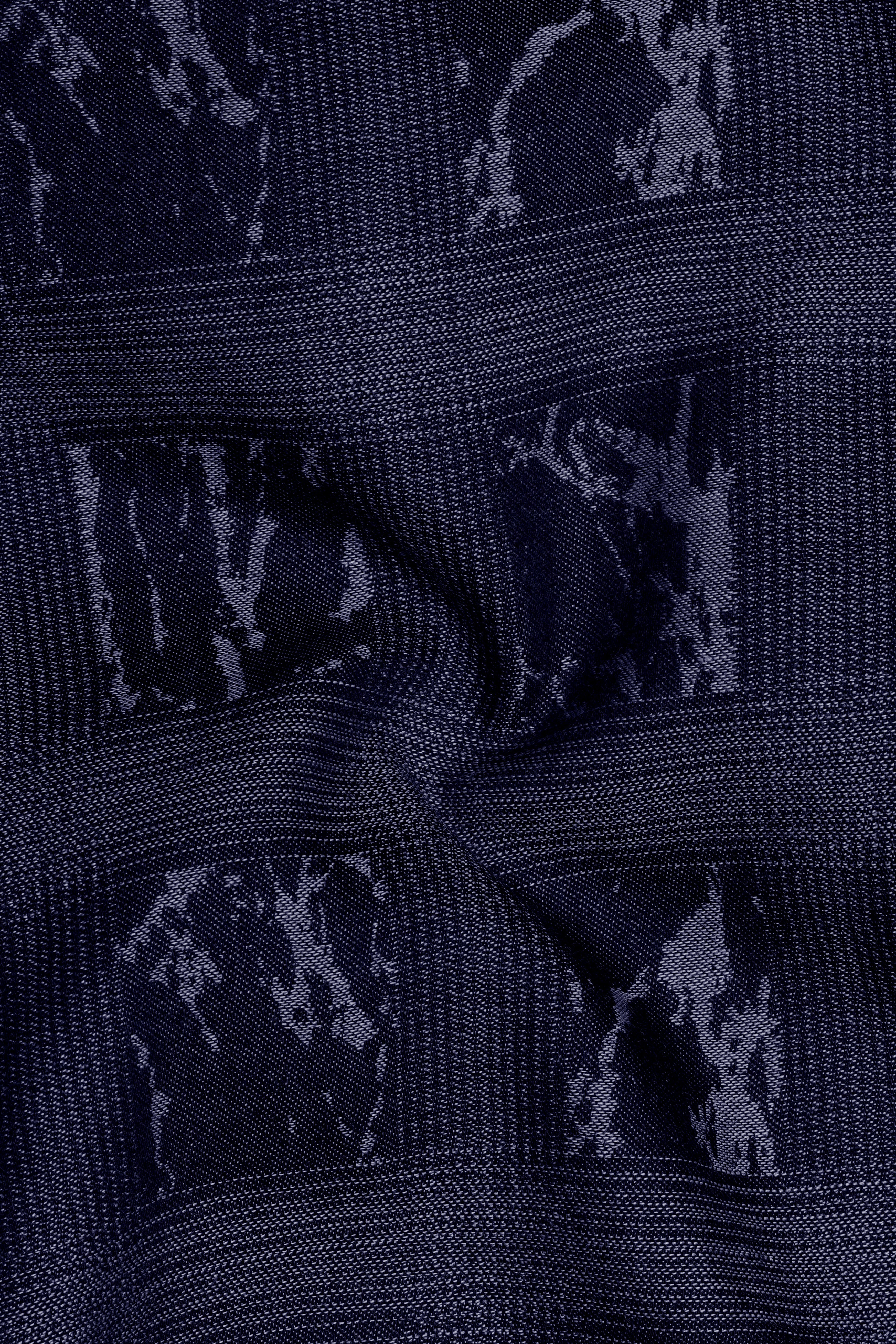 Noctimar-Ocean Noir Denim Blue Abstract Printed Super Soft Premium Cotton Casual Shirt