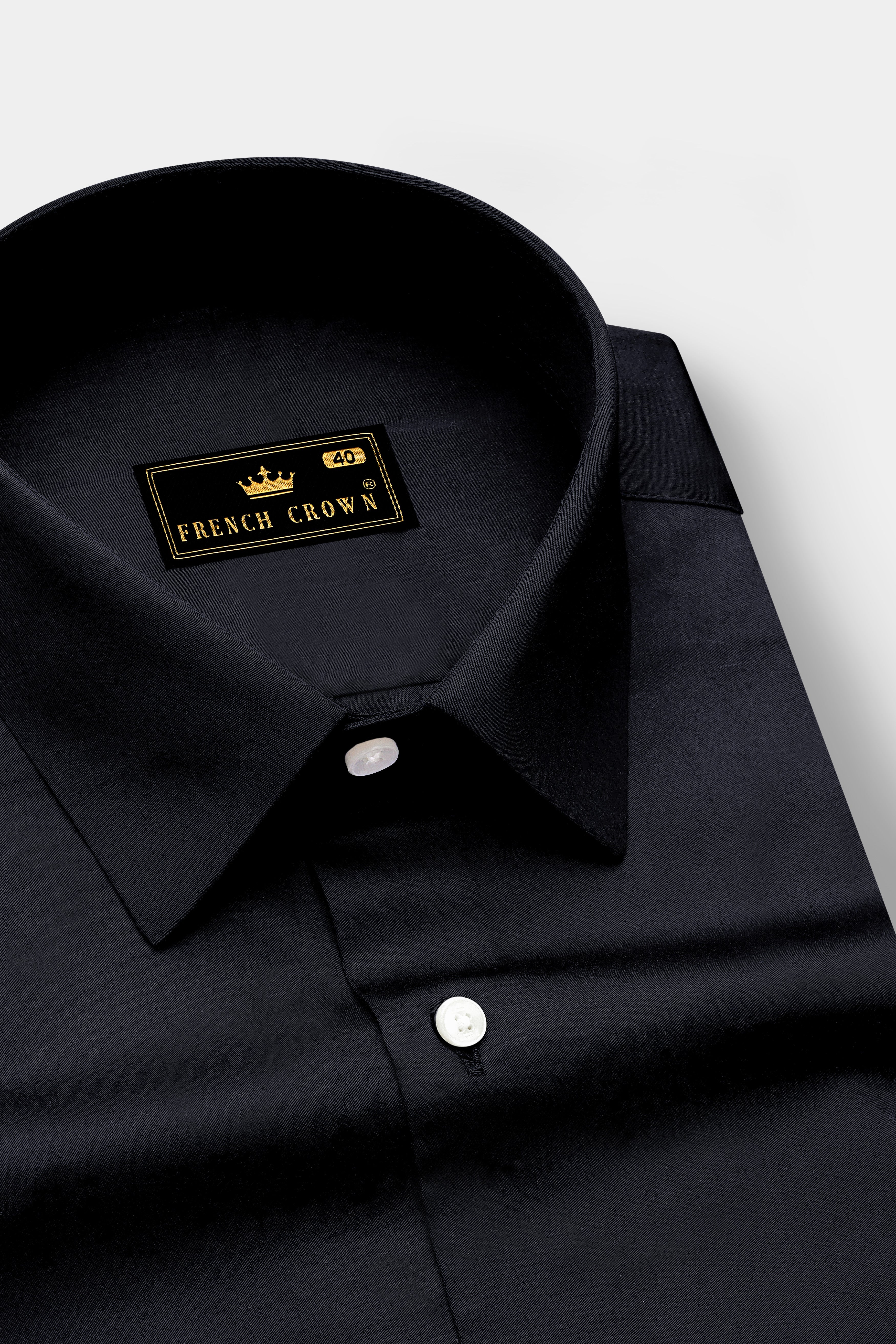 Noiriel-Jade Black Subtle Sheen Super Soft Premium Cotton Dress Shirt