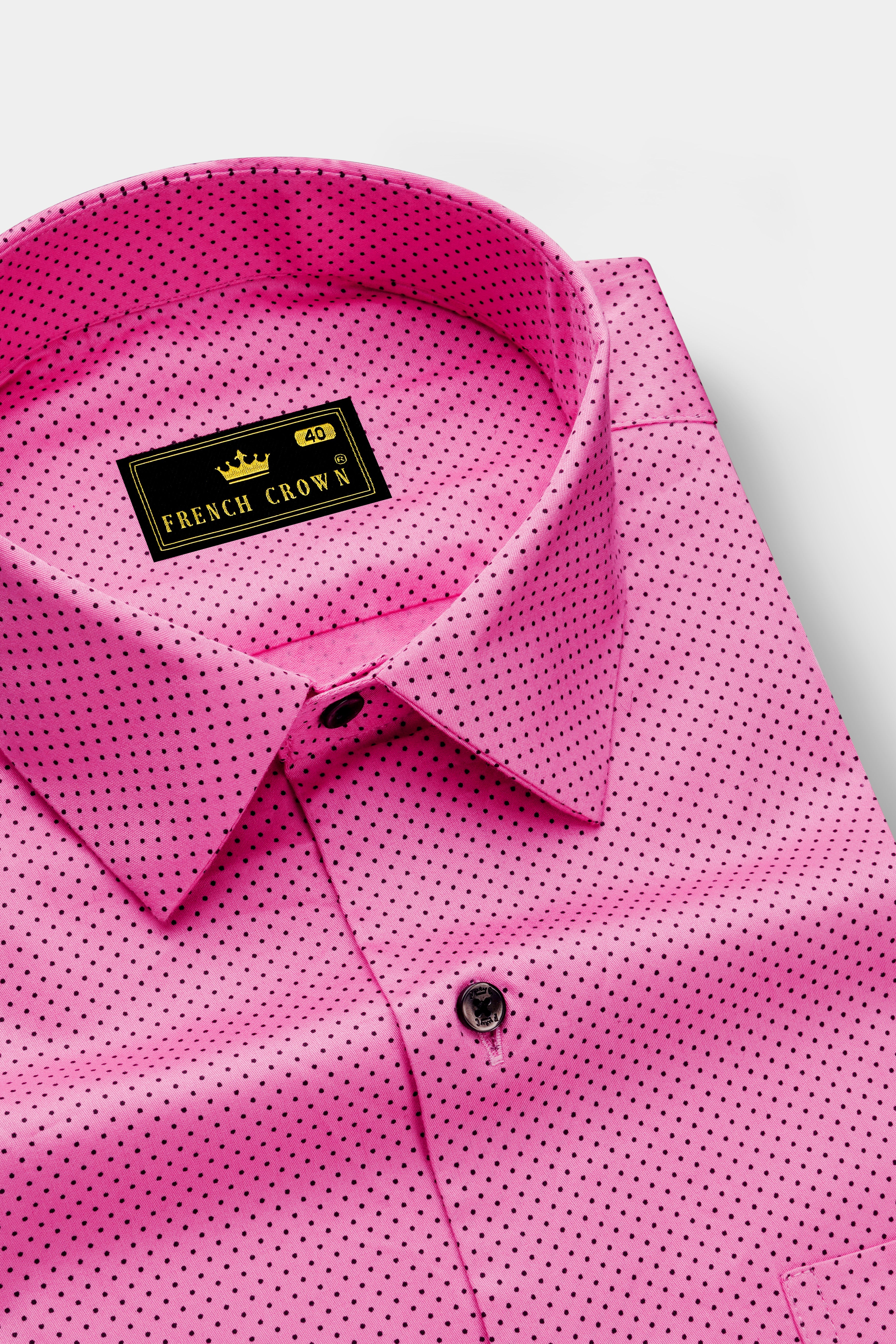 Rosicrest-Persian Pink Dotted Printed Subtle Sheen Super Soft Premium Cotton Casual Shirt