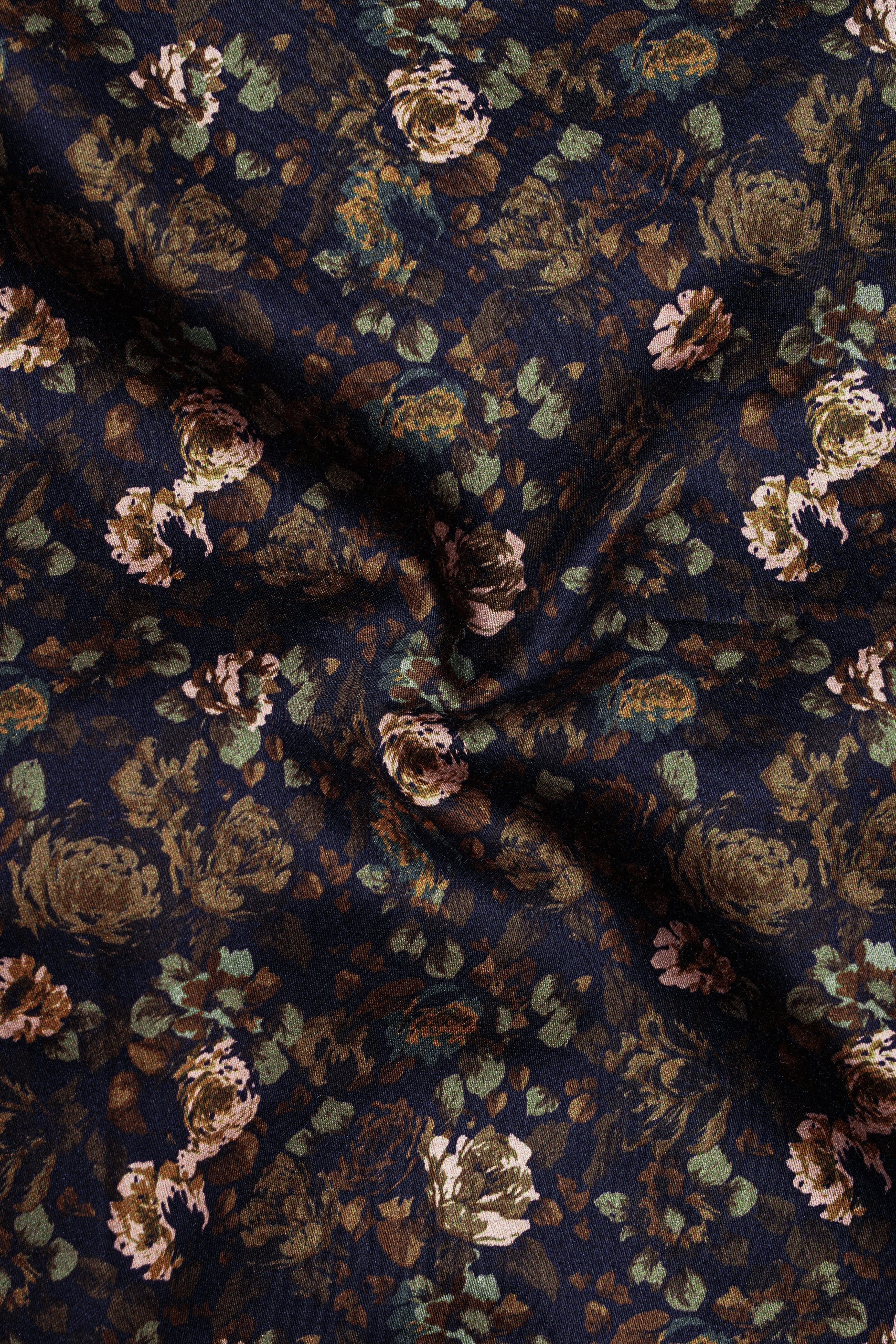 Eclora-Eclipse Brown Floral Printed Subtle Sheen Super Soft Premium Cotton Casual Shirt