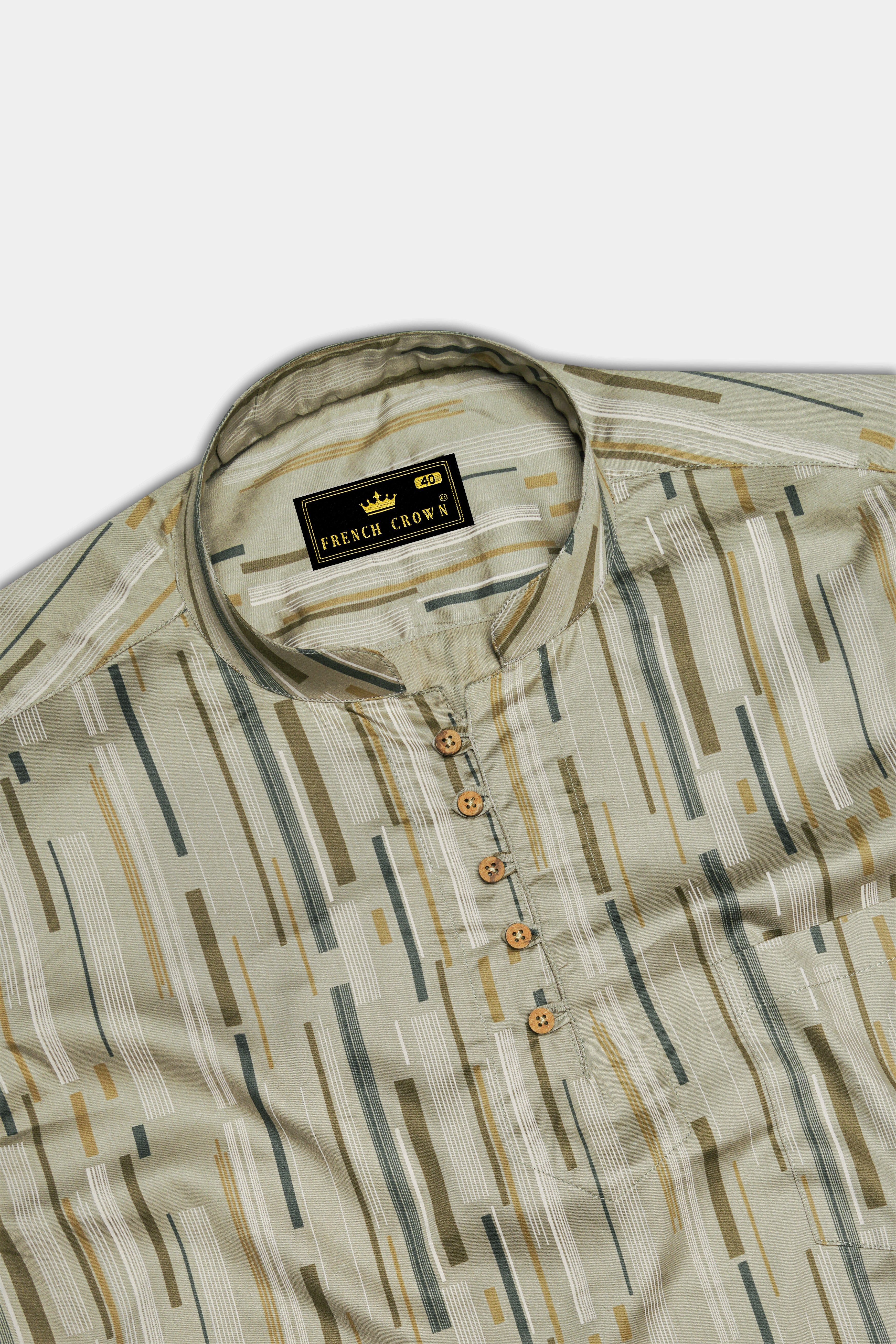 Stonaro-Granite Green Urban Printed Subtle Sheen Super Soft Premium Cotton Casual Shirt