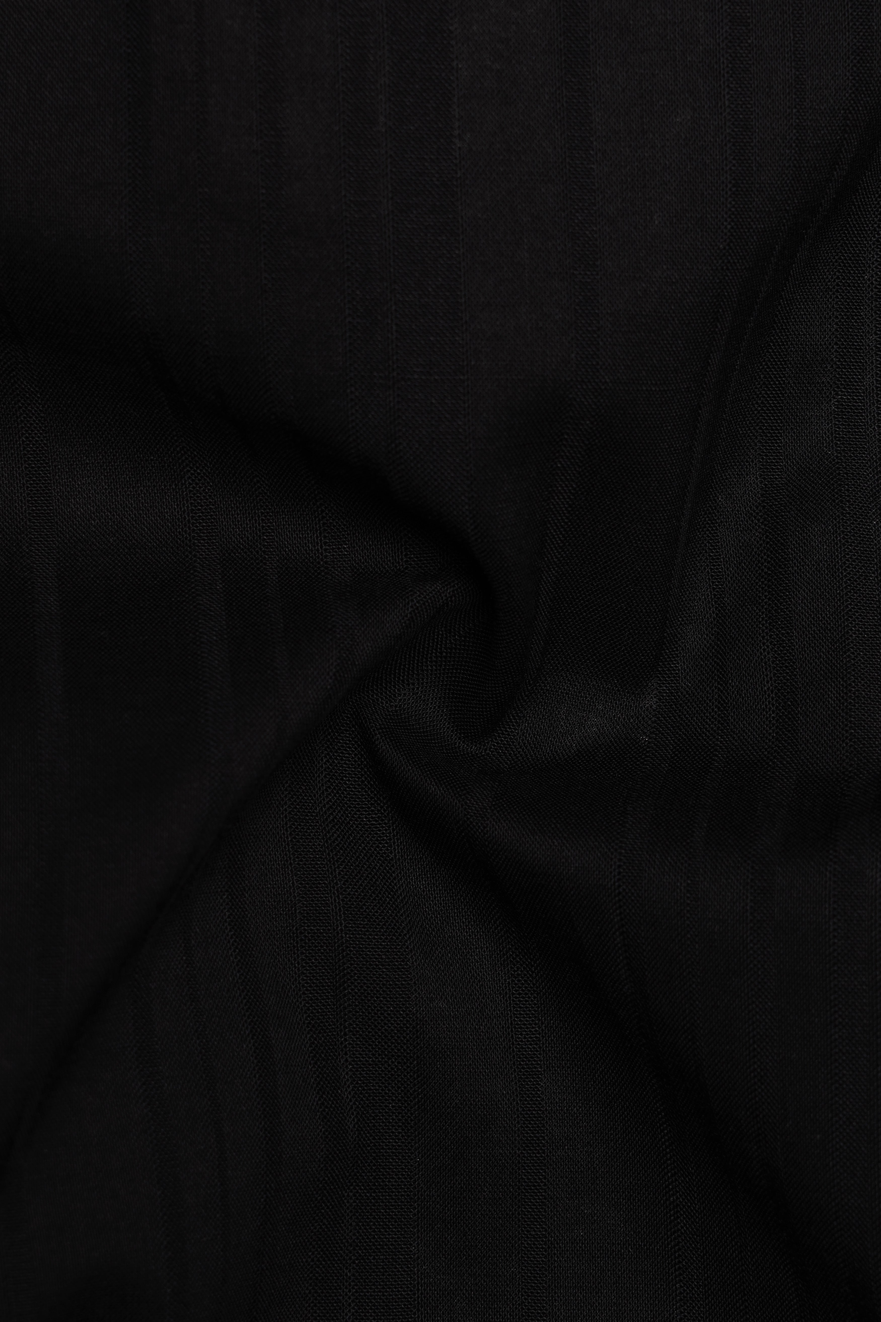 Obscario-Jade black Stripes Jacquard Textured Stretchable Premium Cotton Dress Shirt