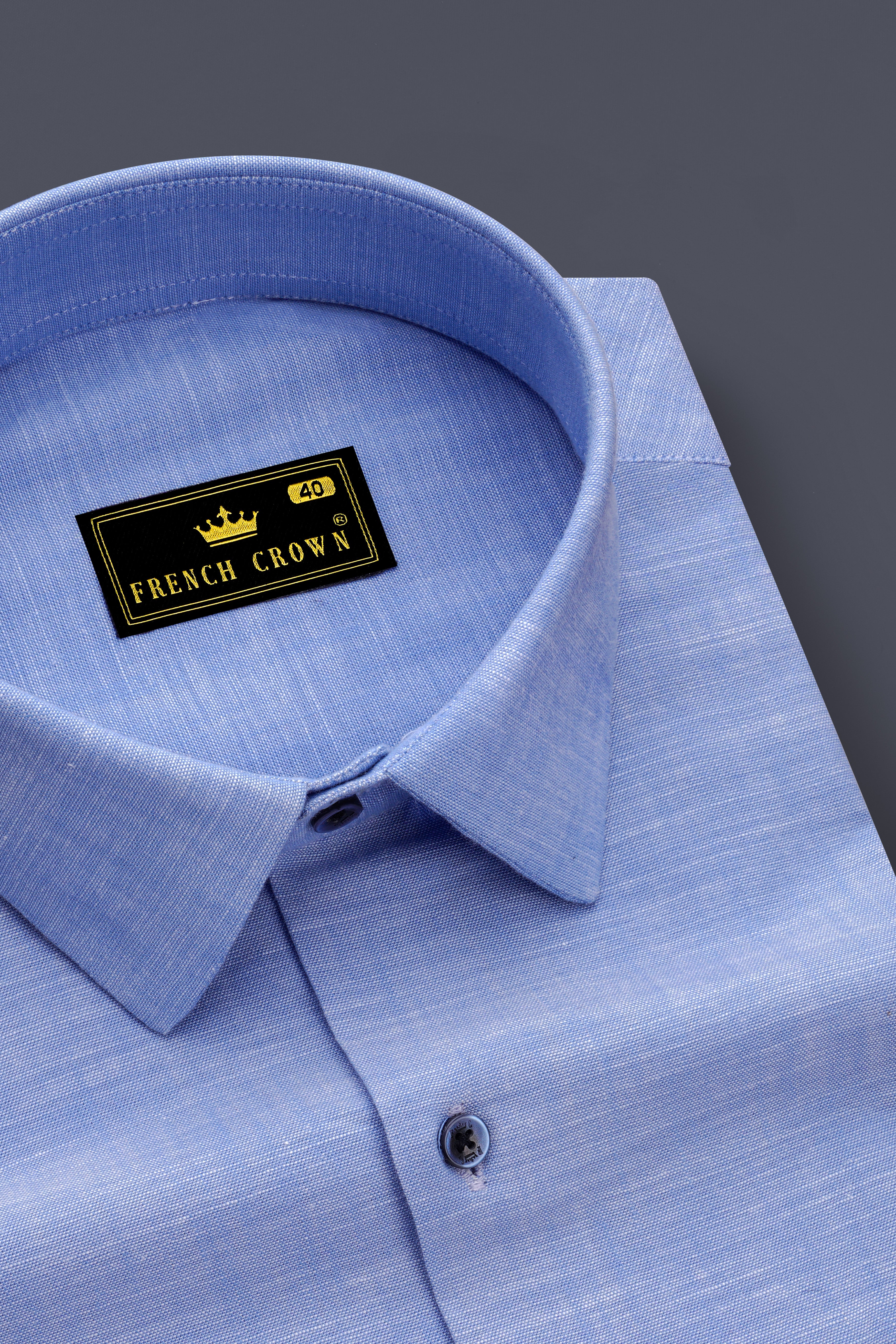 Azurmon-Monstone Blue Textured Oxford Premium Cotton Dress Shirt