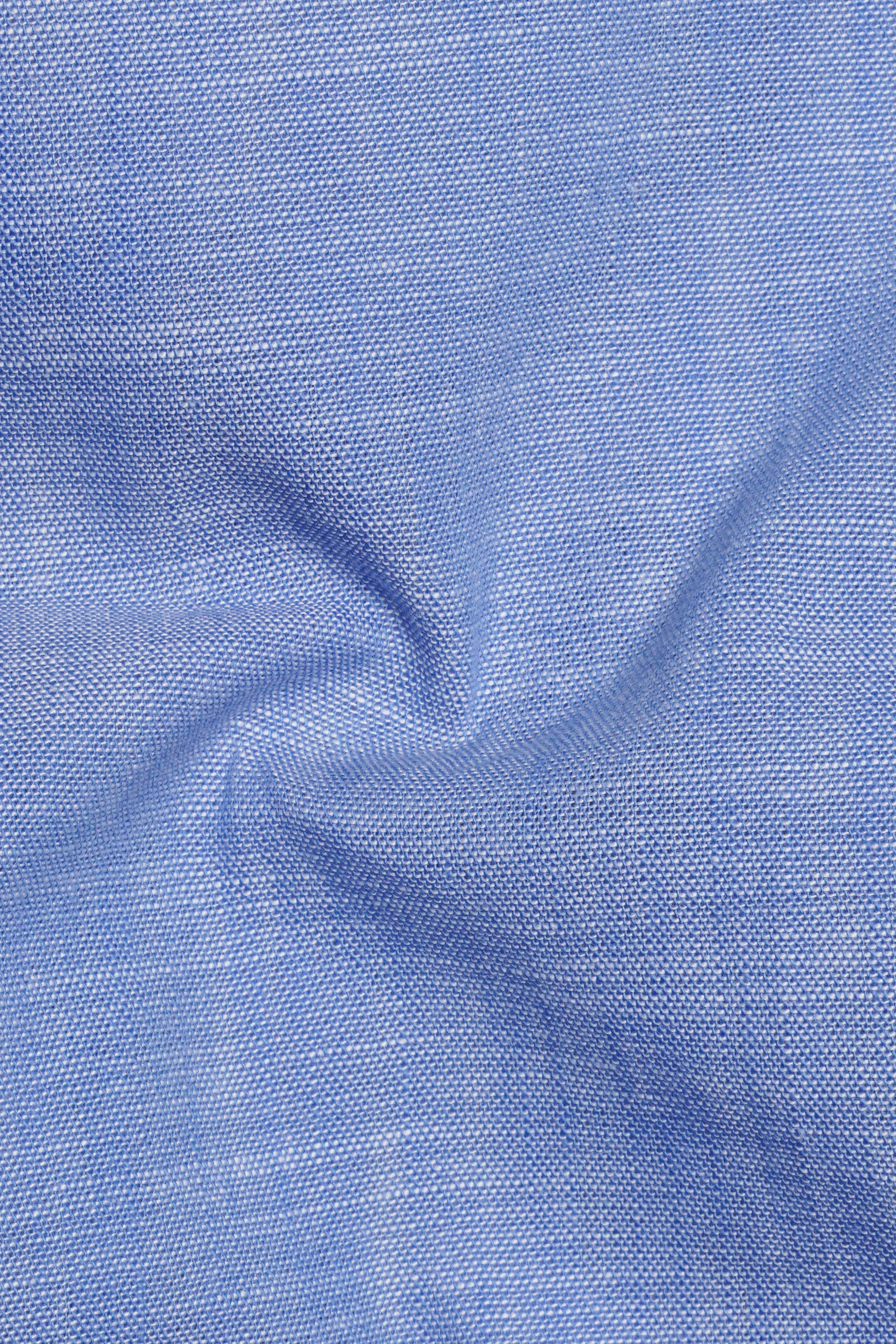 Azurmon-Monstone Blue Textured Oxford Premium Cotton Dress Shirt