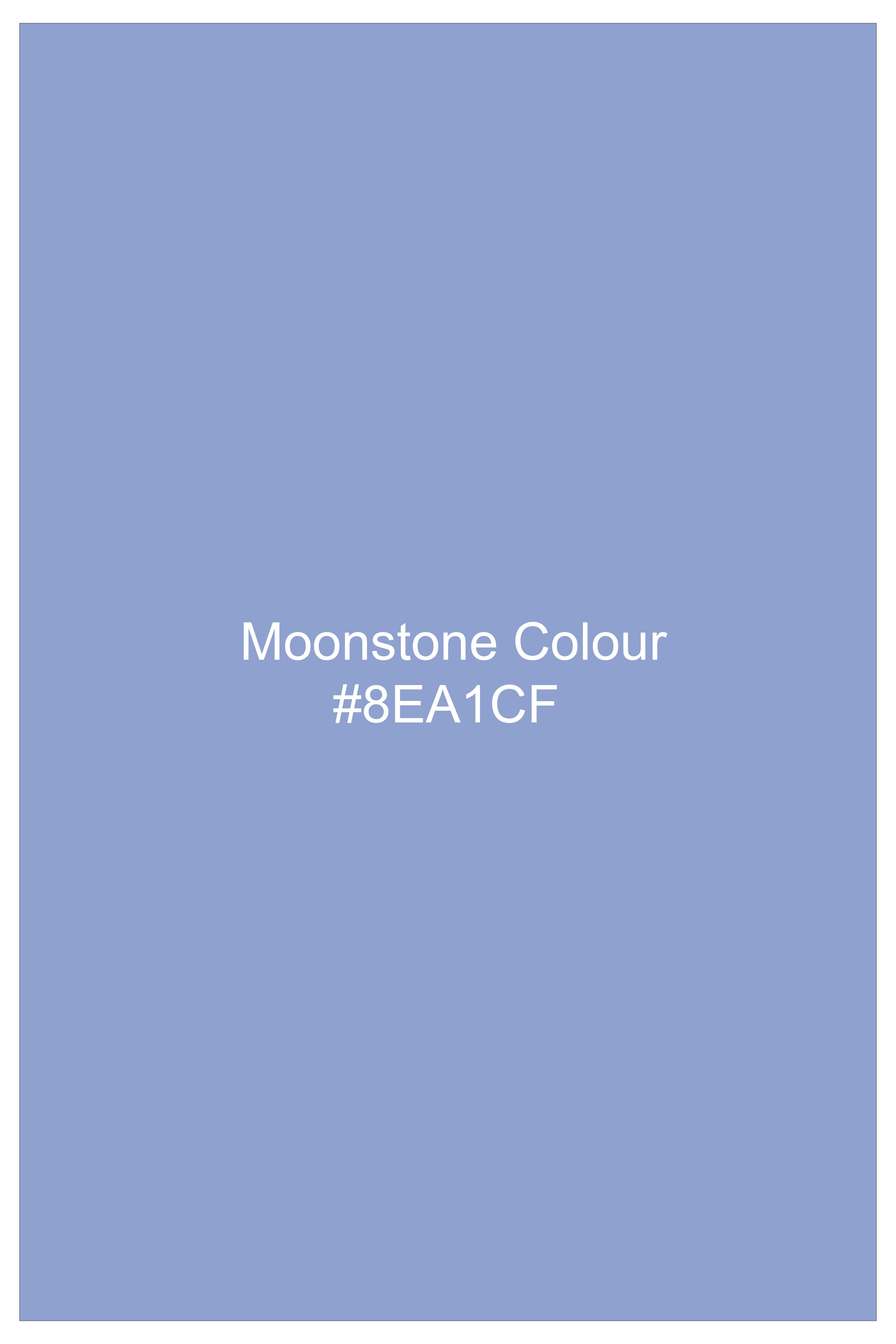 Azurmon-Monstone Blue Textured Oxford Premium Cotton Dress Shirt