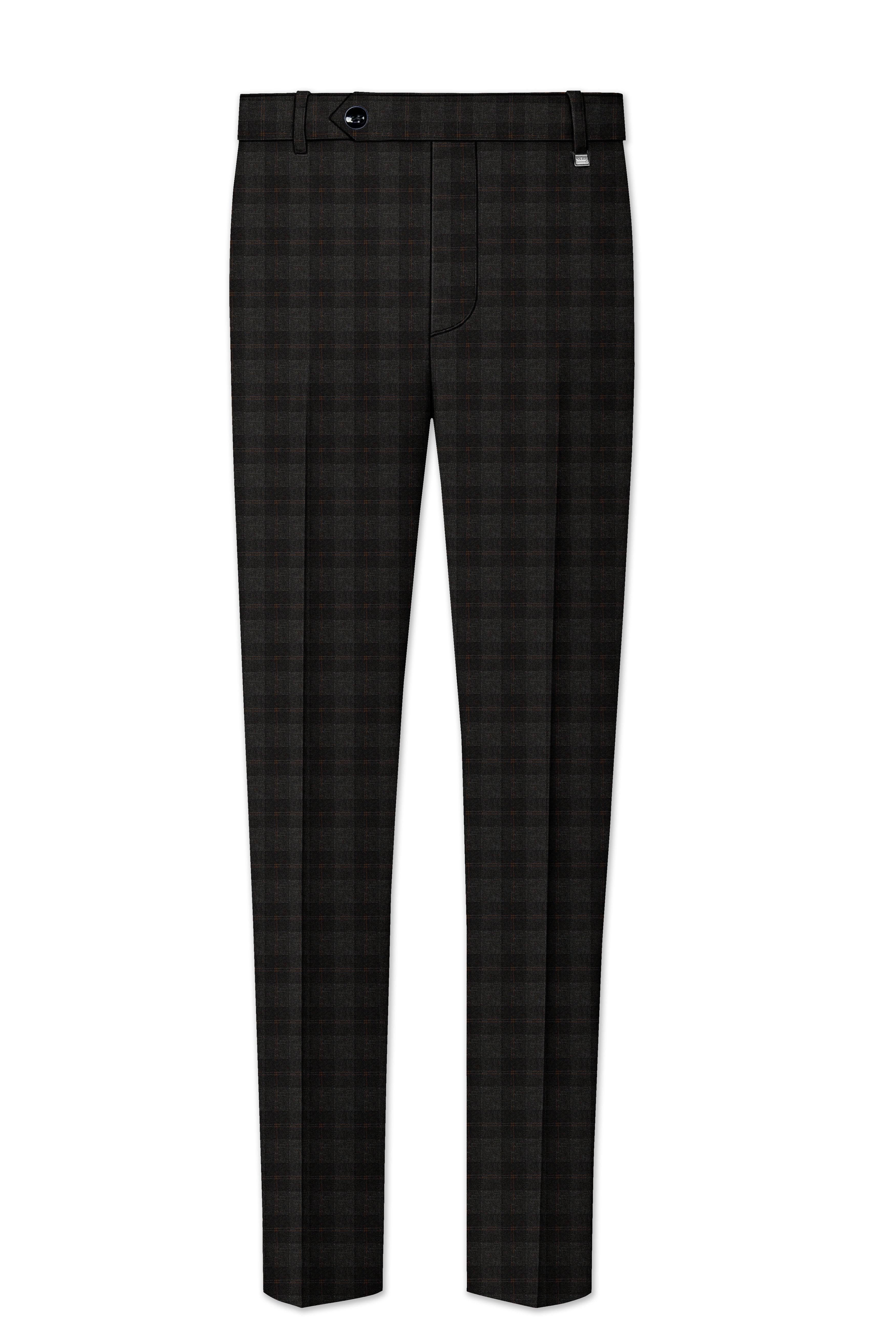 Thunder and Spice Brown Plaid Wool Rich Tuxedo Suit