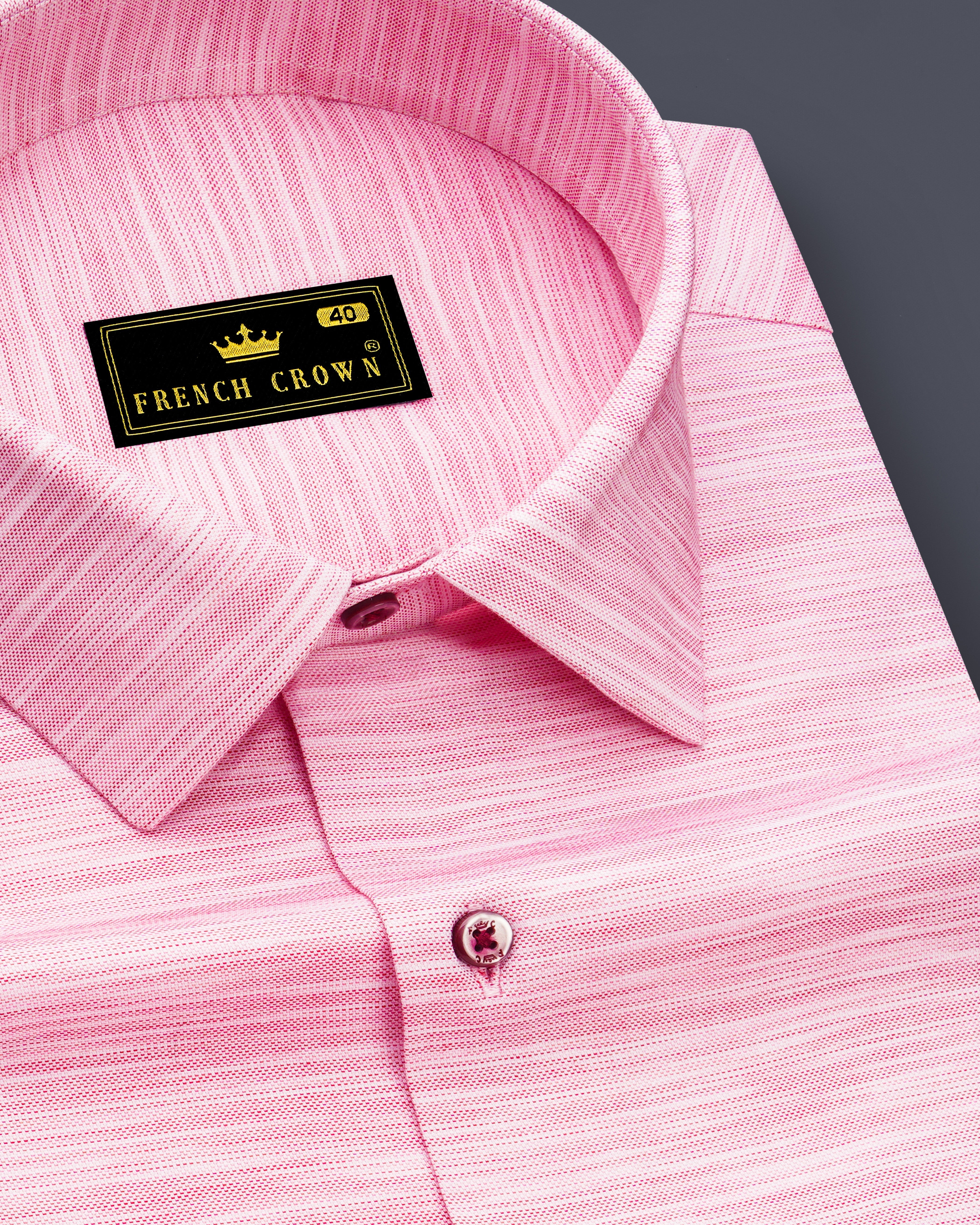 Rosavon-Oyster Pink Textured Formal Premium Cotton Shirt For Men
