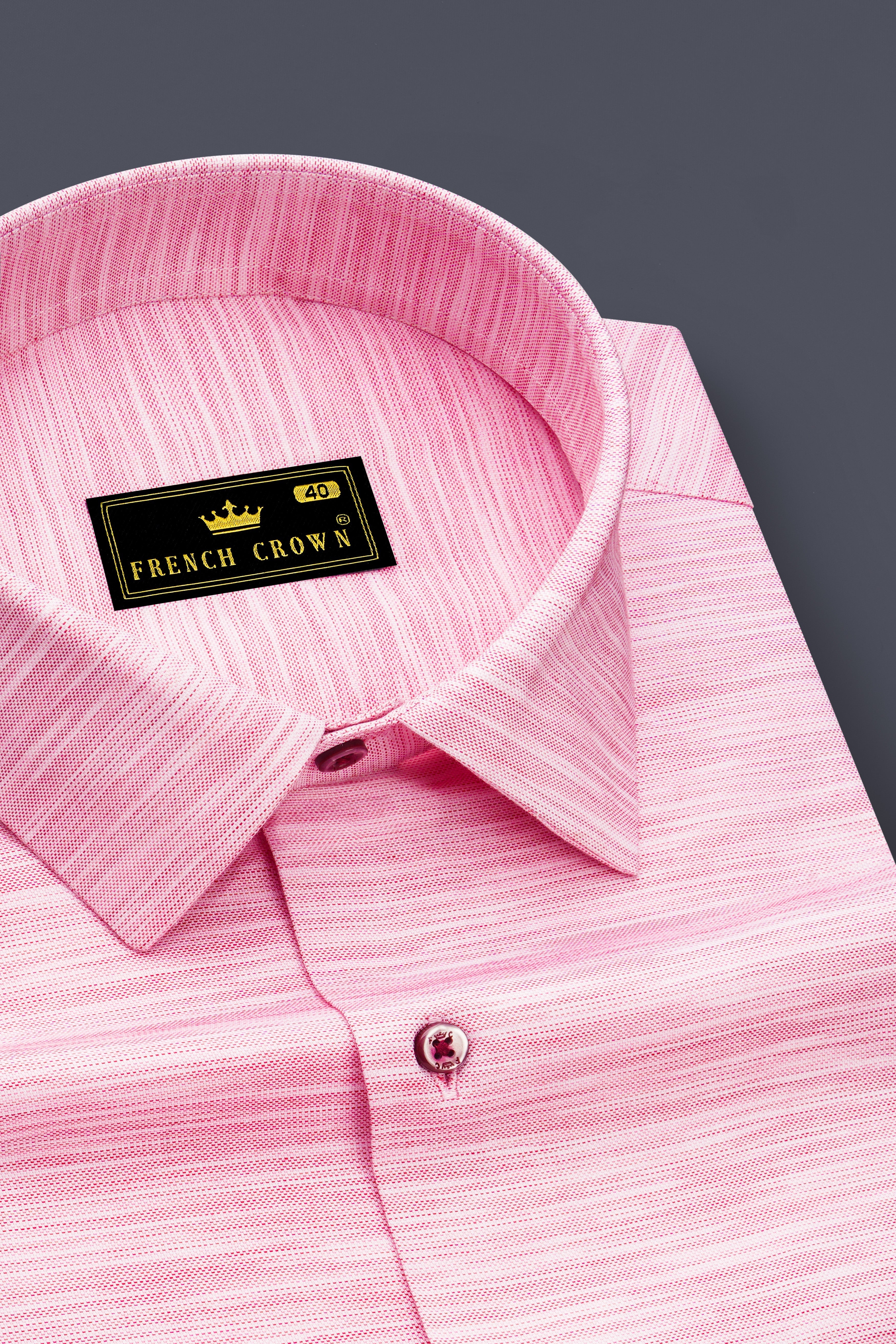 Rosavon-Oyster Pink Textured Formal Premium Cotton Shirt For Men