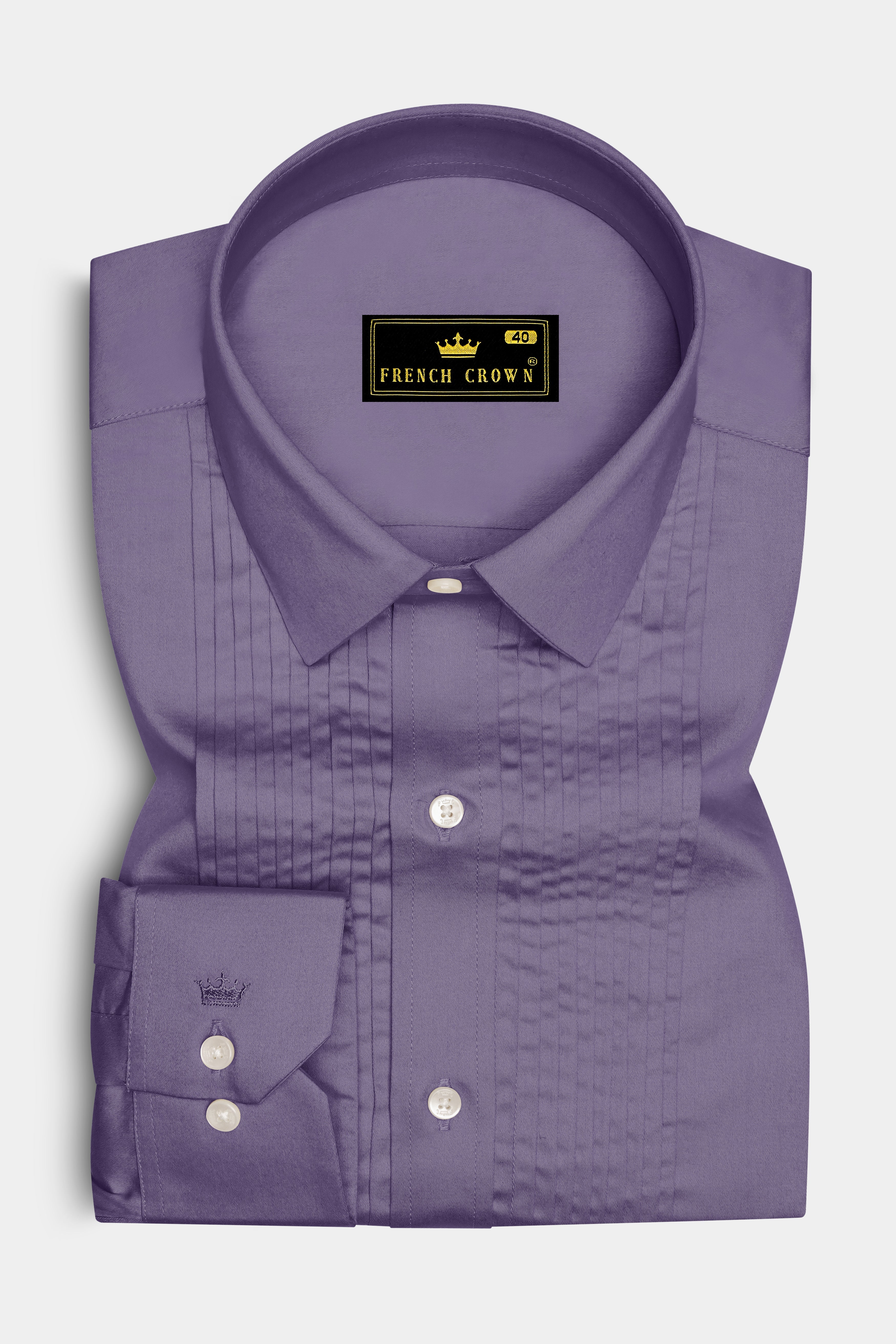 Violoro-Mobster Purple Subtle Sheen Super Soft Premium Cotton Tuxedo Dress Shirt
