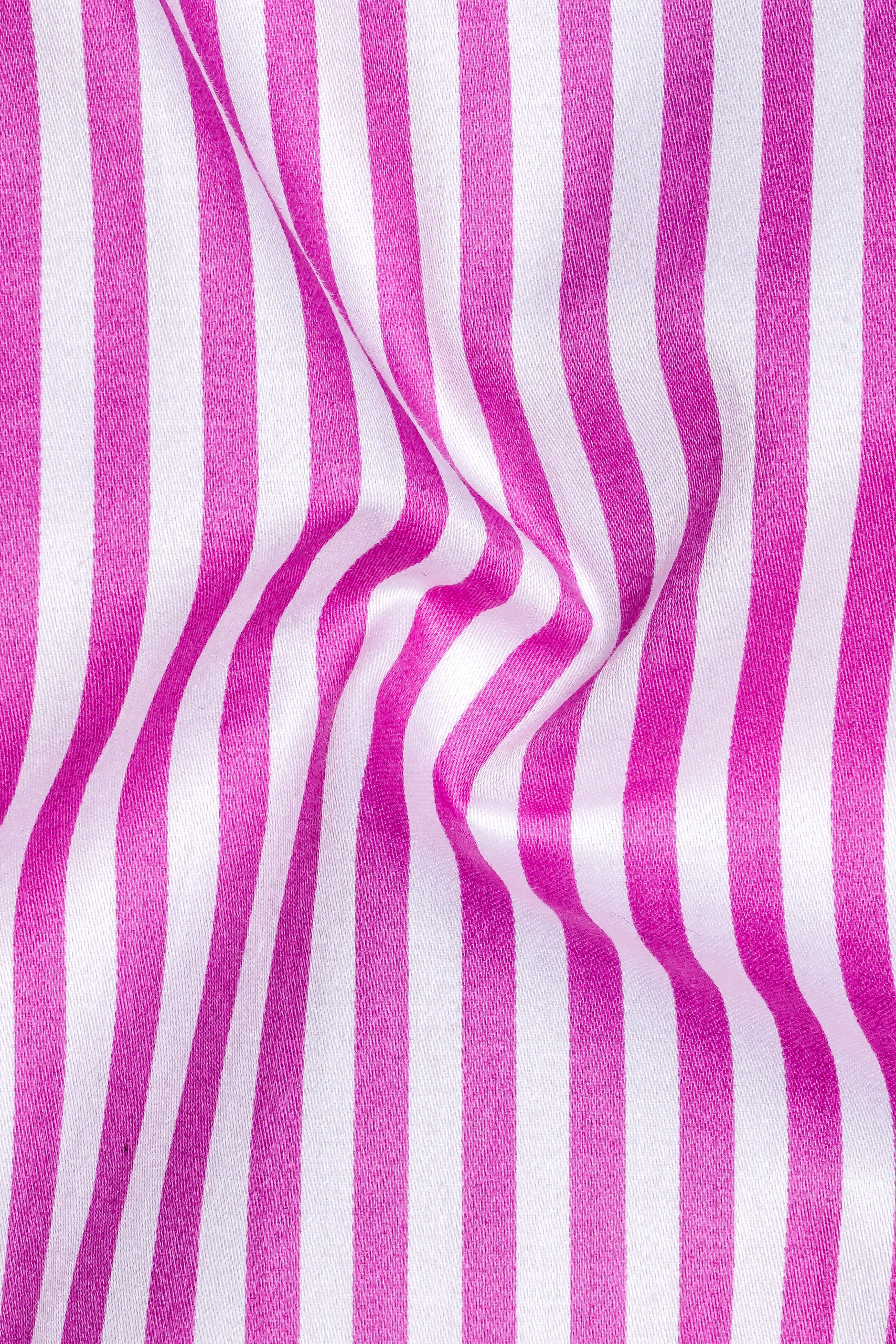 Rosavon-Purplish Pink And Bright White Candy Striped Subtle Sheen Super Soft Premium Cotton Dress Shirt