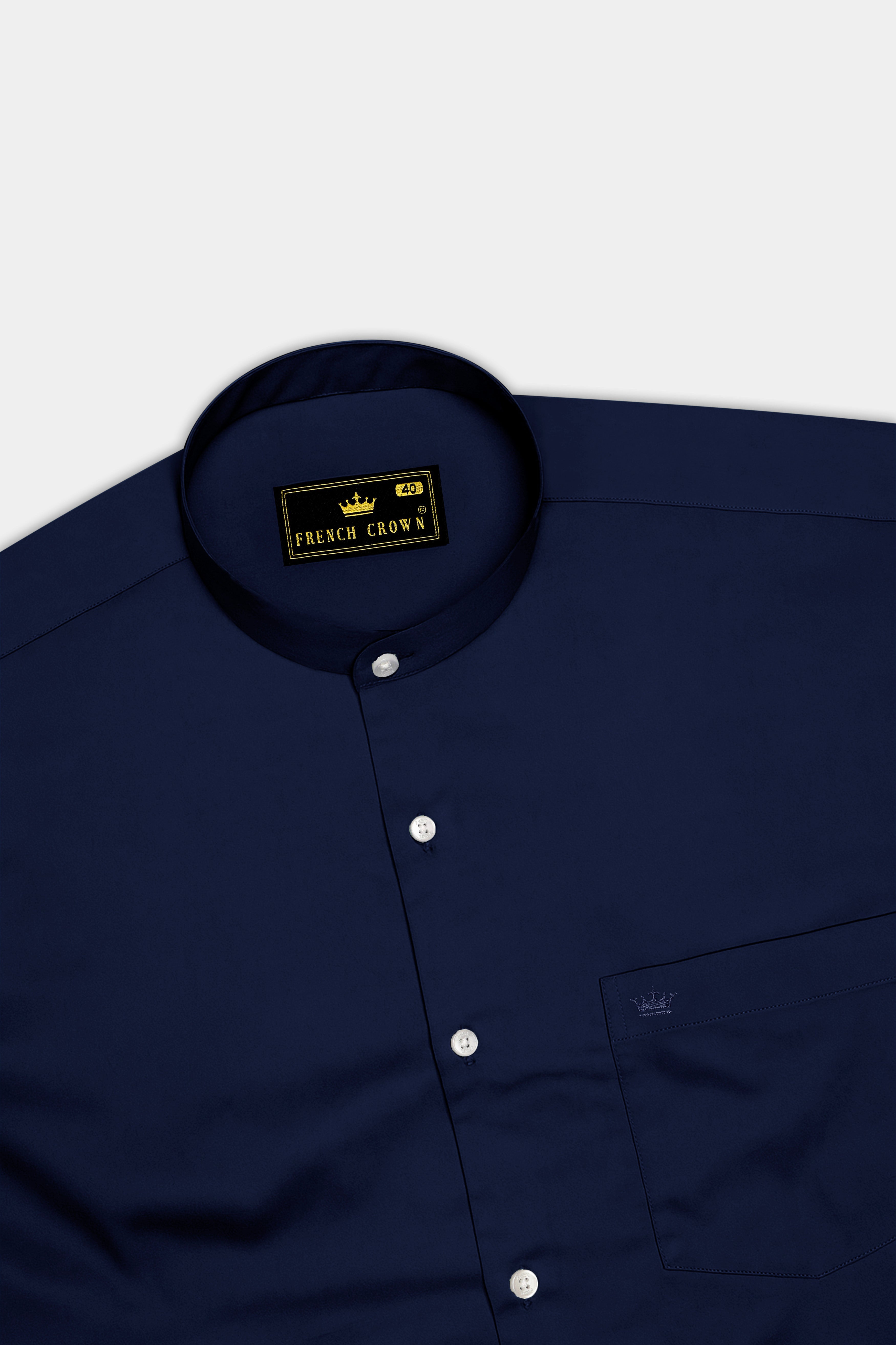 Bluvoro-Mirage Blue Subtle Sheen Super Soft Premium Cotton Mandarin Shirt