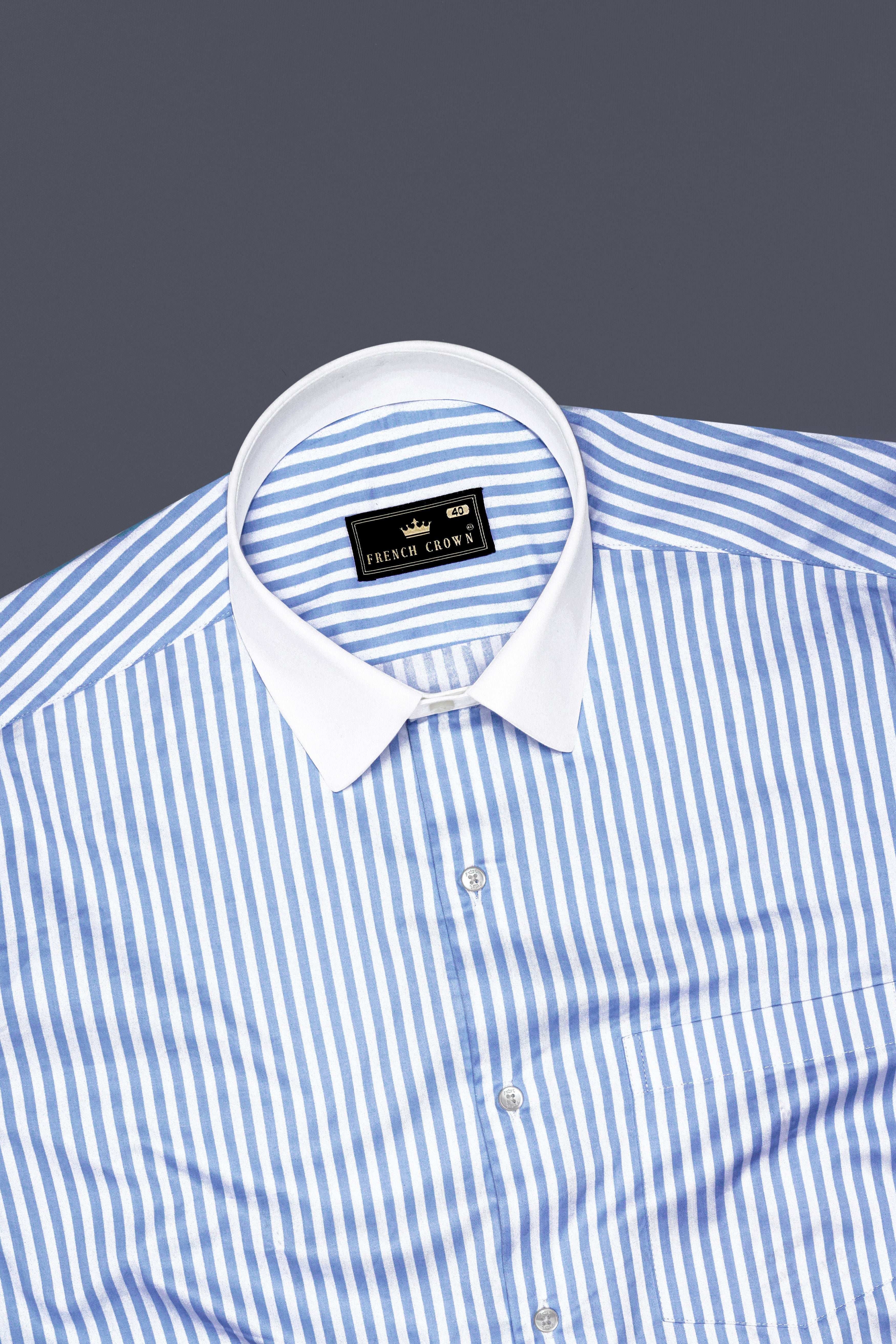 Ceruloro-Glacier Blue And Bright White Candy Striped Super Soft Premium Cotton Dress White Cuff Collar Shirt 14071-WCC-38, 14071-WCC-H-38, 14071-WCC-39, 14071-WCC-H-39, 14071-WCC-40, 14071-WCC-H-40, 14071-WCC-42, 14071-WCC-H-42, 14071-WCC-44, 14071-WCC-H-44, 14071-WCC-46, 14071-WCC-H-46, 14071-WCC-48, 14071-WCC-H-48, 14071-WCC-50, 14071-WCC-H-50, 14071-WCC-52, 14071-WCC-H-52
