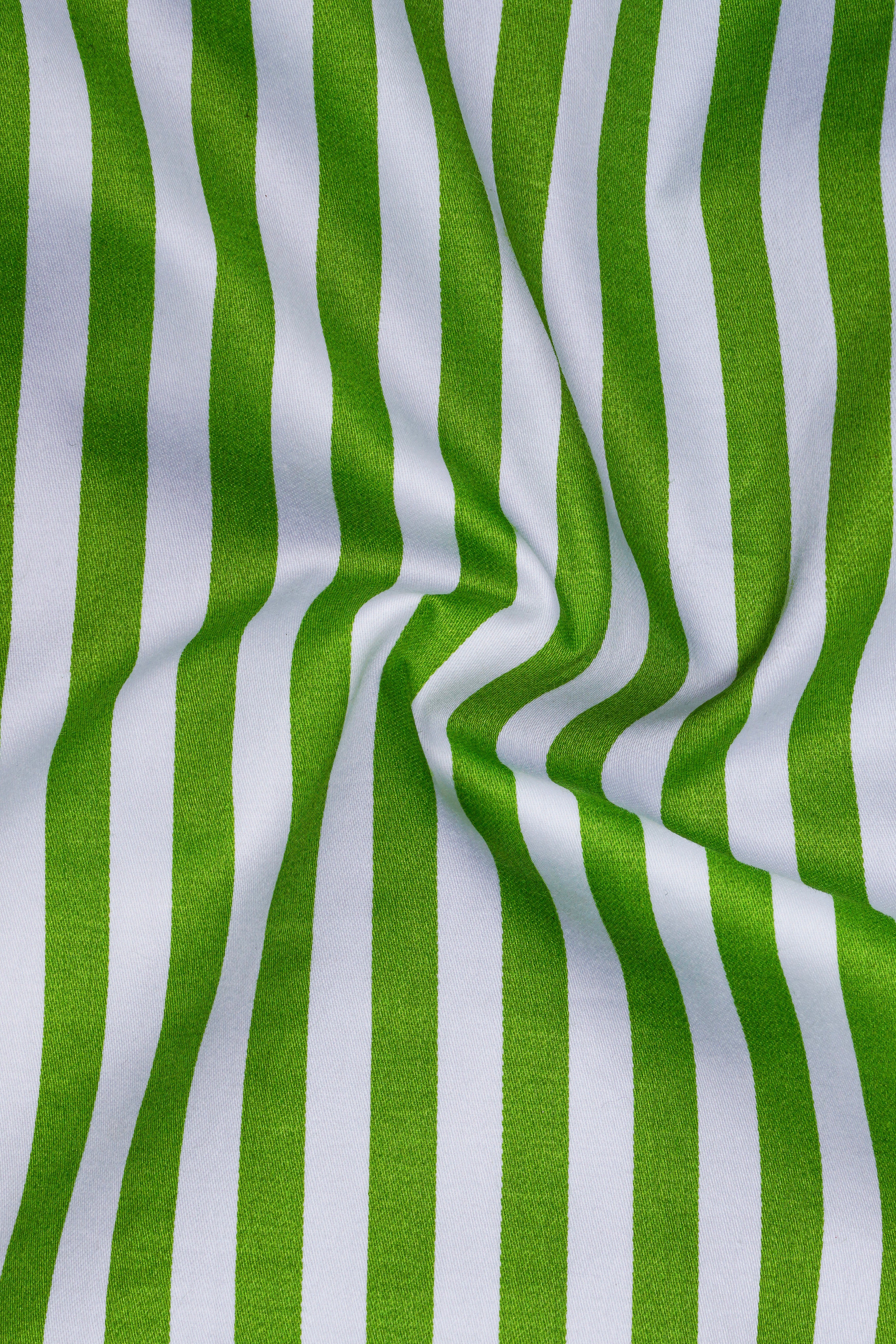 Lustrivon-Citrus Green And Bright White Candy Striped Super Soft Premium Cotton Dress Shirt