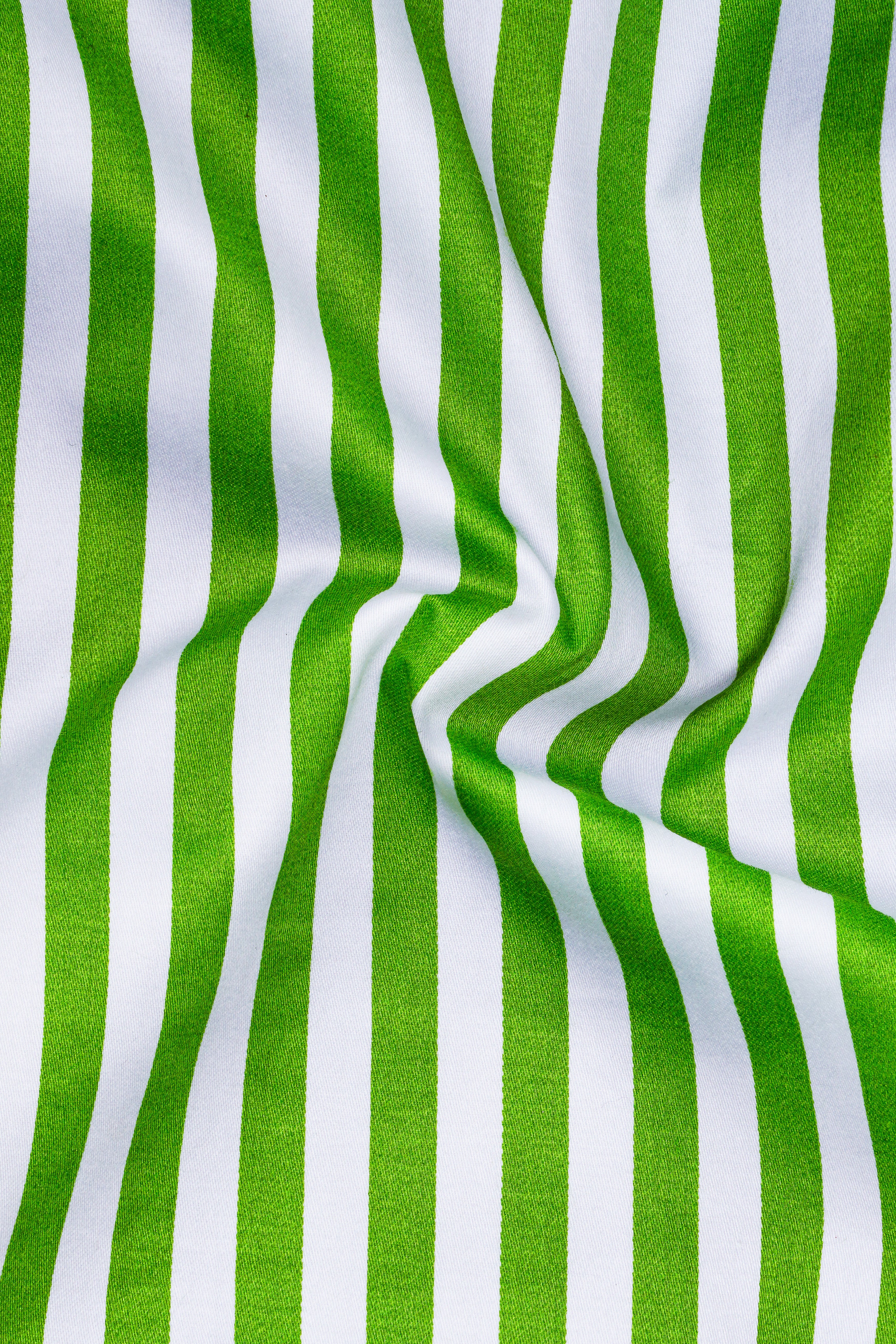 Lustrivon-Citrus Green And Bright White Candy Striped Super Soft Premium Cotton Dress Shirt