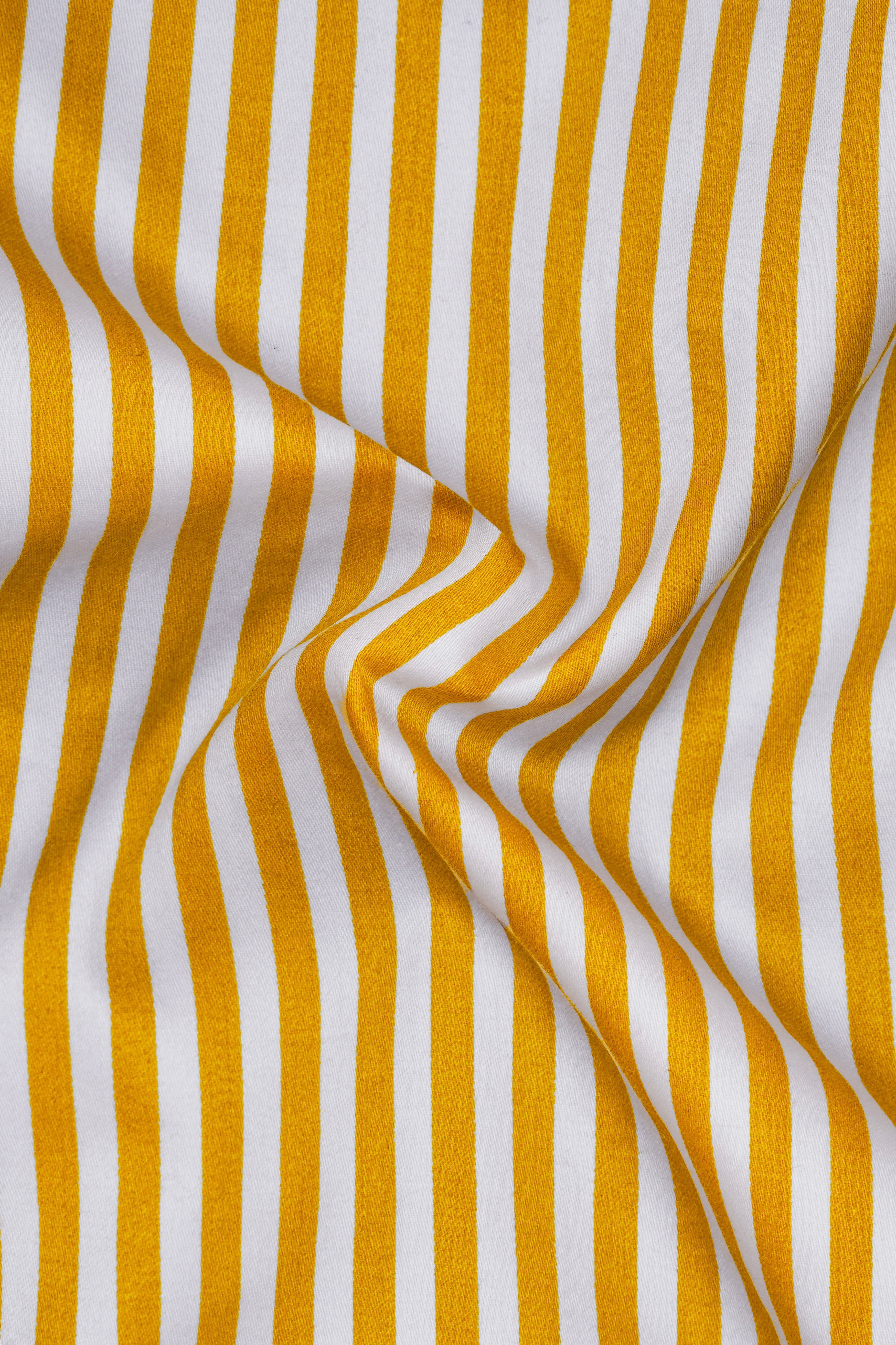 Solaro-Sunshade Yellow And Bright White Candy Striped Super Soft Premium Cotton Dress Shirt