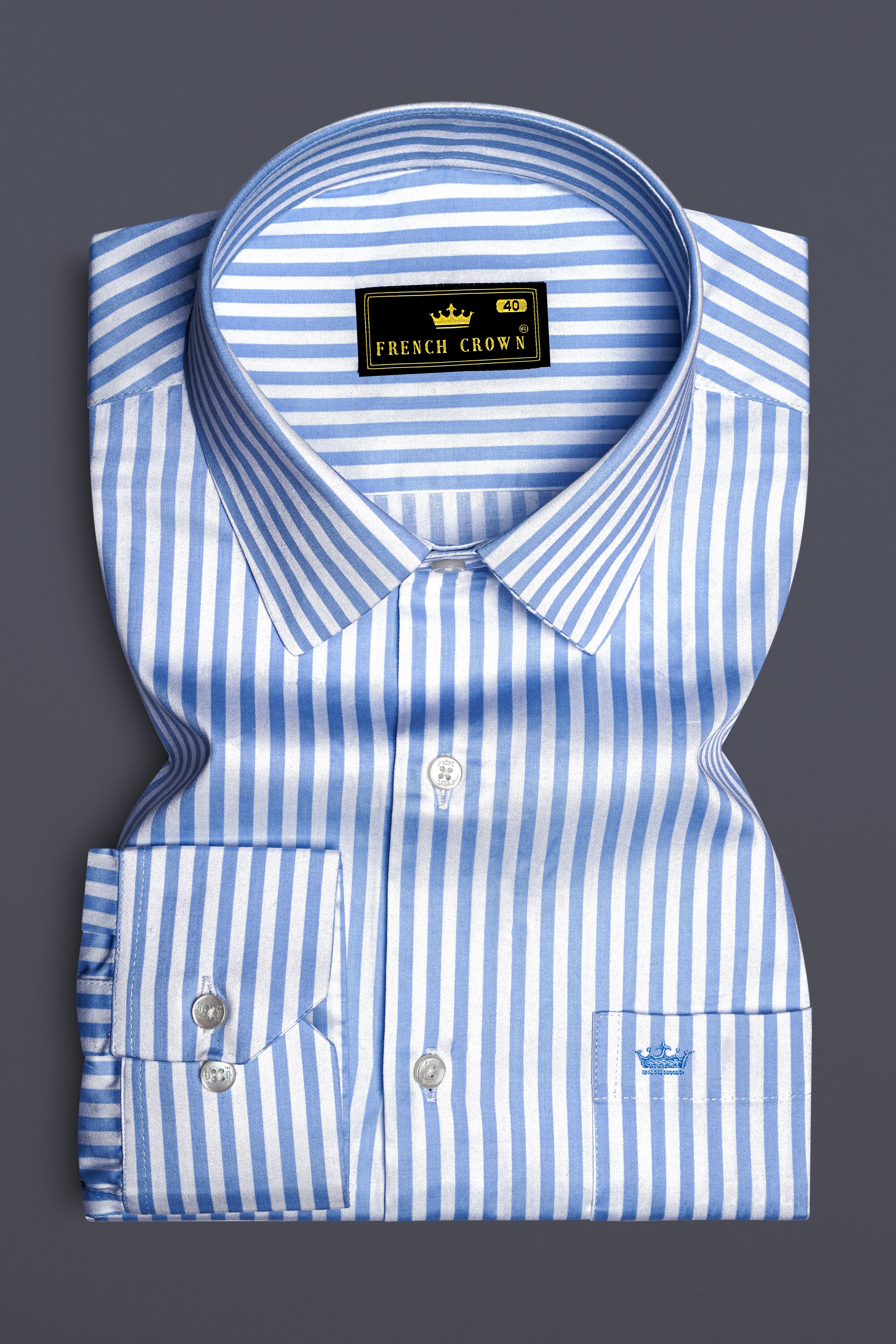 Ceruloro-Glacier Blue And Bright White Candy Striped Subtle Sheen Super Soft Premium Cotton Dress Shirt 14080-38, 14080-H-38, 14080-39, 14080-H-39, 14080-40, 14080-H-40, 14080-42, 14080-H-42, 14080-44, 14080-H-44, 14080-46, 14080-H-46, 14080-48, 14080-H-48, 14080-50, 14080-H-50, 14080-52, 14080-H-52

