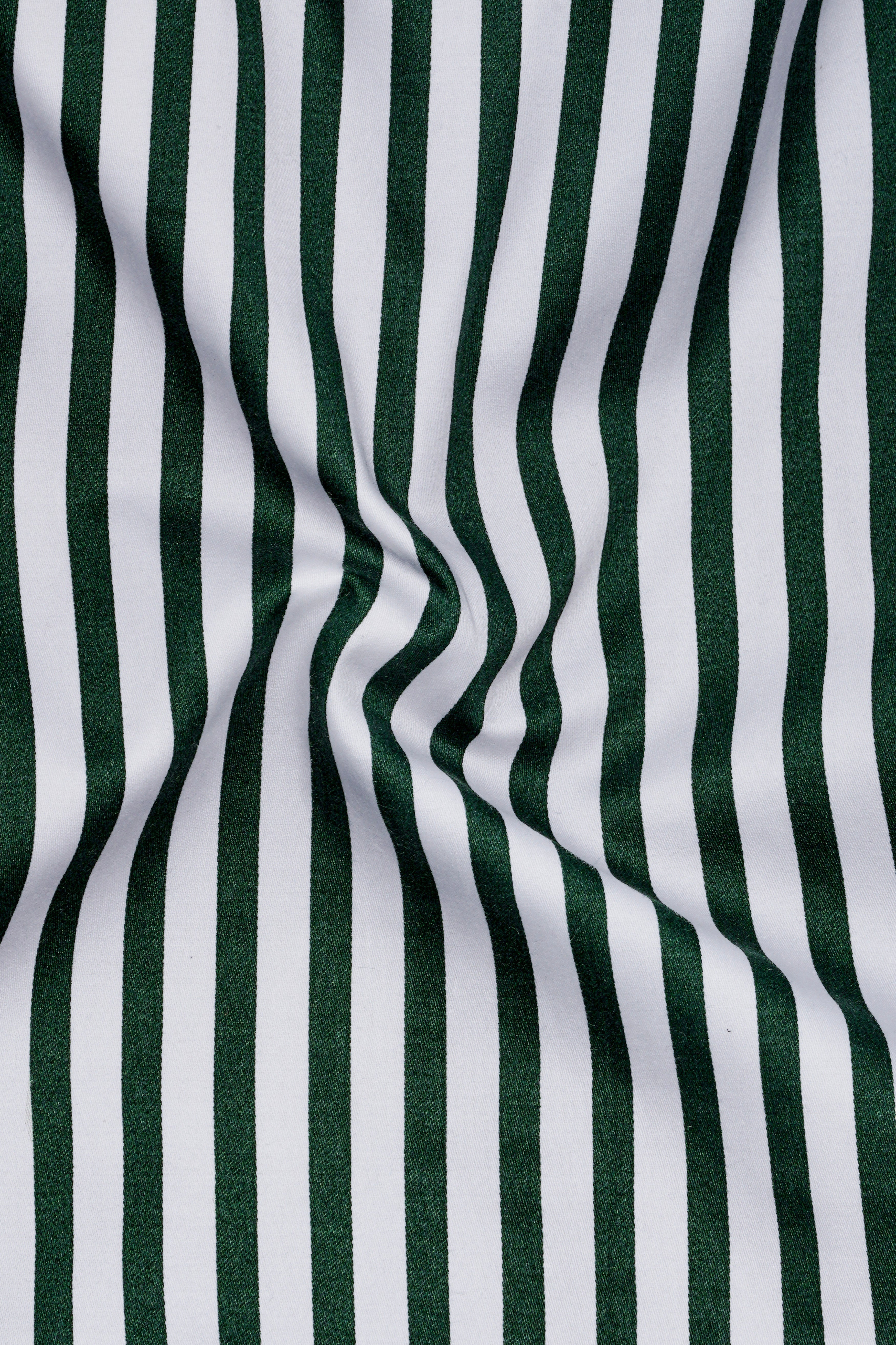 Thalvoro-Phthalo Green And Bright White Candy Striped Super Soft Premium Cotton Dress Shirt