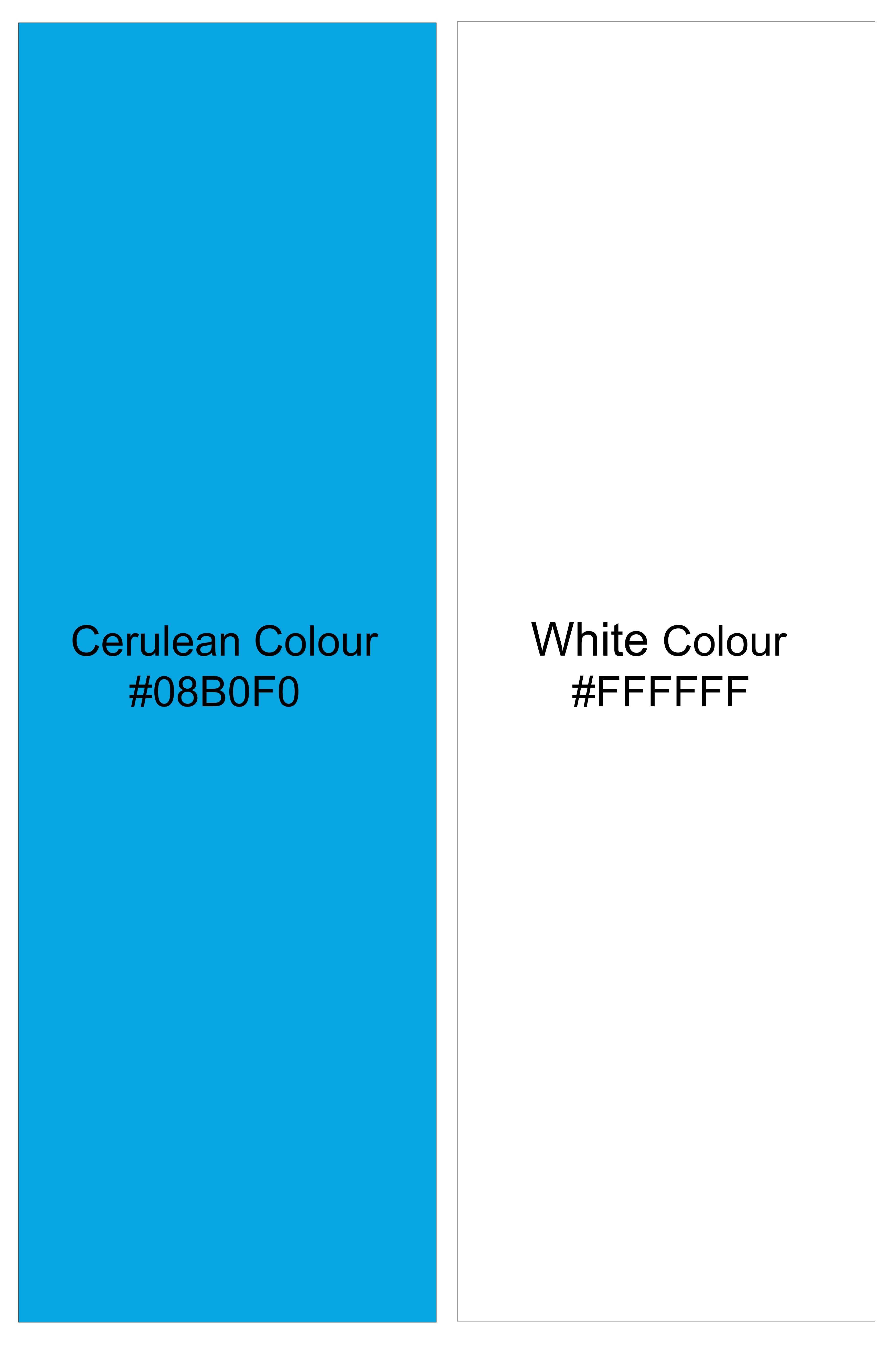 Aureline-Cerulean Blue And Bright White Candy Striped Subtle Sheen Super Soft Premium Cotton Dress Shirt