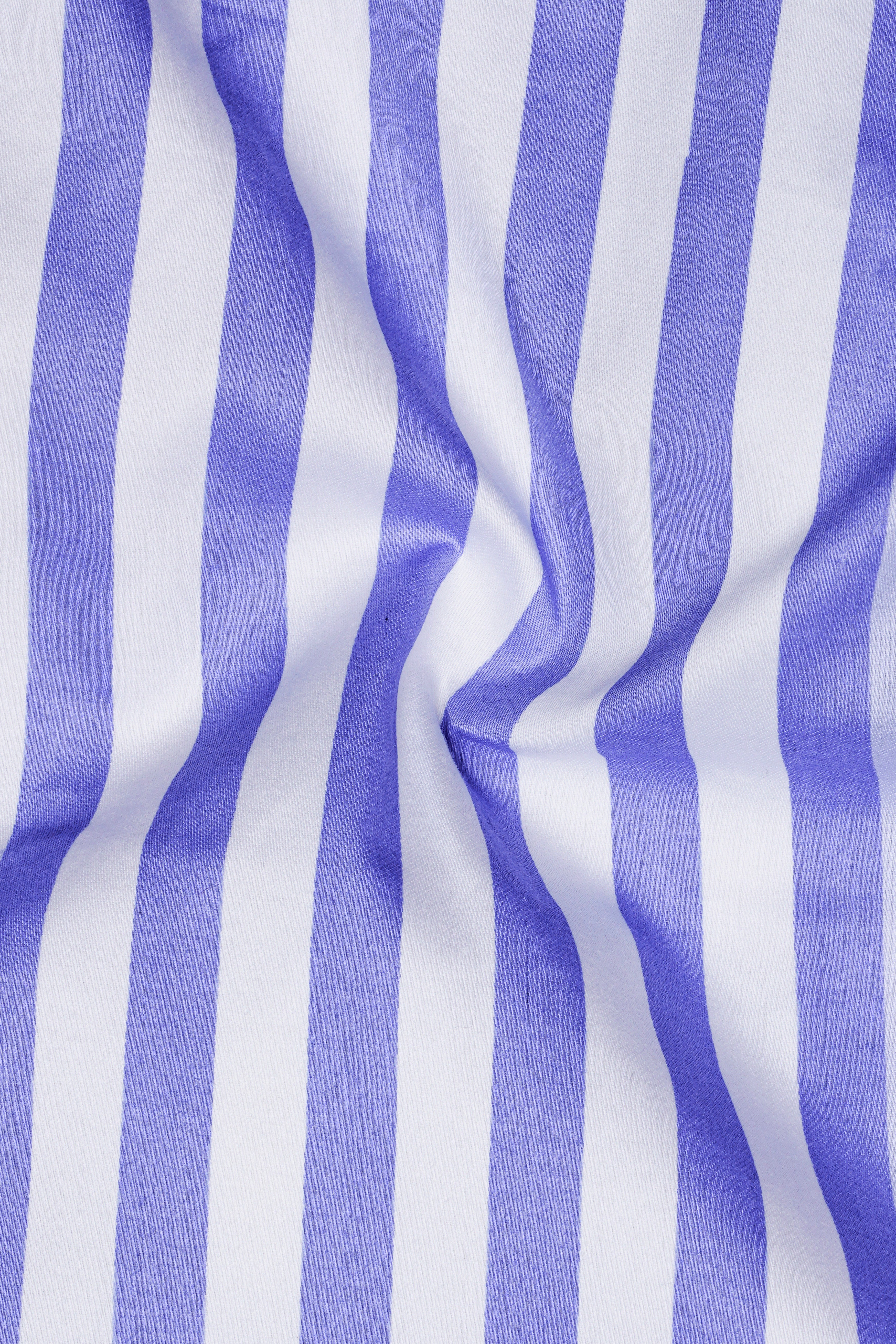 Bluvoro-Scampi Blue And Bright White Awning Striped Super Soft Premium Cotton Formal White Cuff Collar Shirt