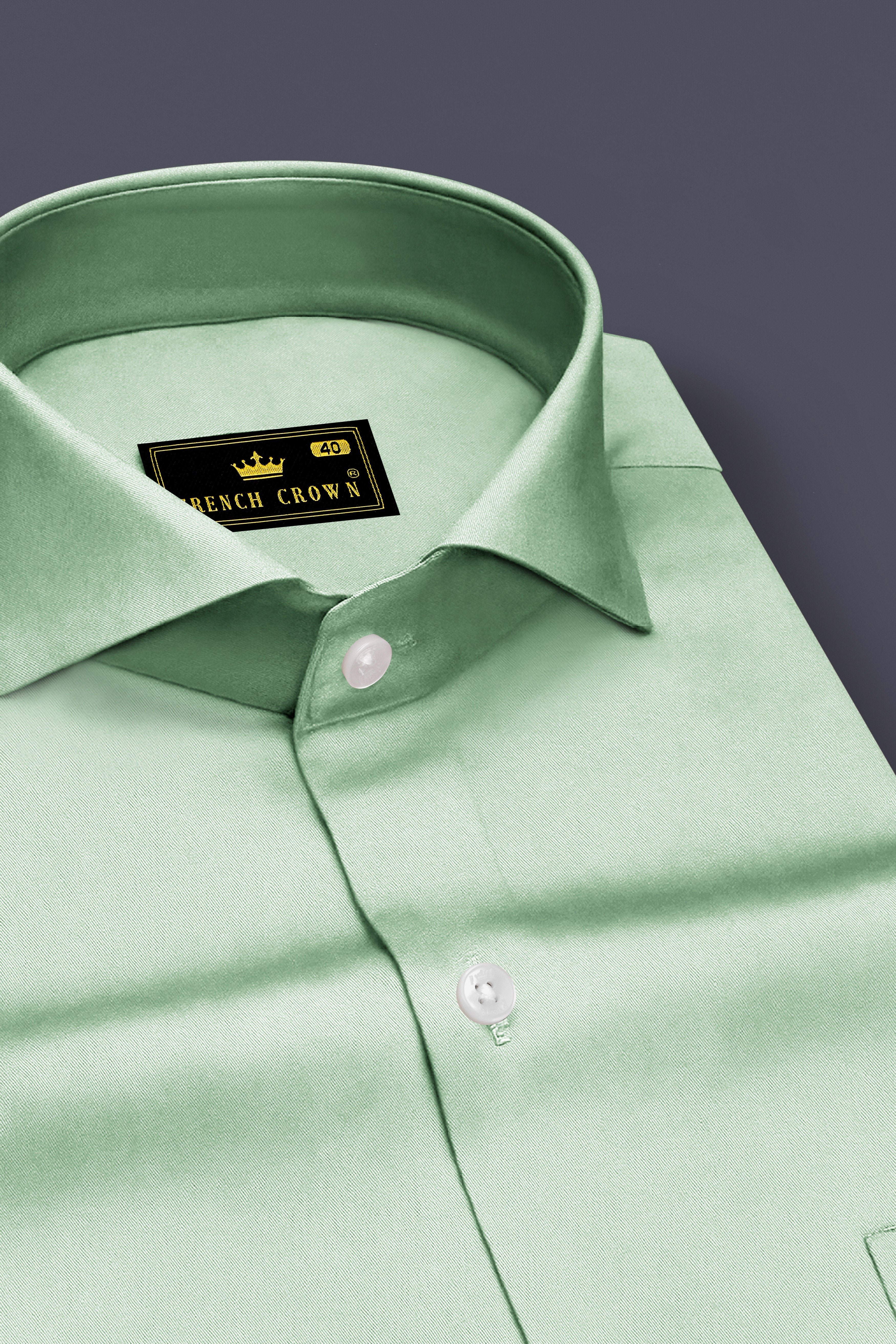 Verdoro-Spring Green Subtle Sheen Super Soft Premium Cotton Cut Away Collar Dress Shirt
