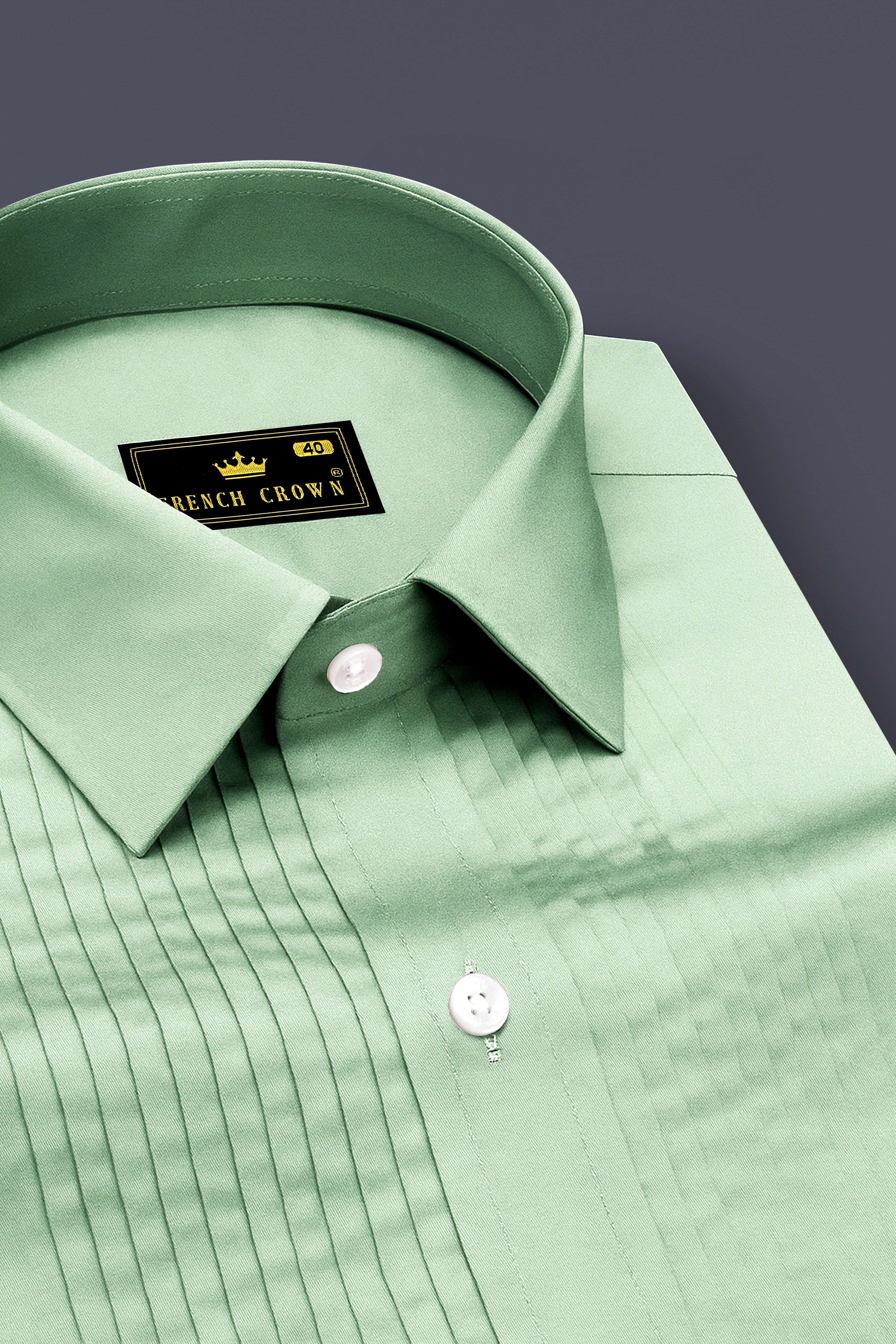 Verdoro-Spring Green Subtle Sheen Super Soft Premium Cotton Tuxedo Shirt