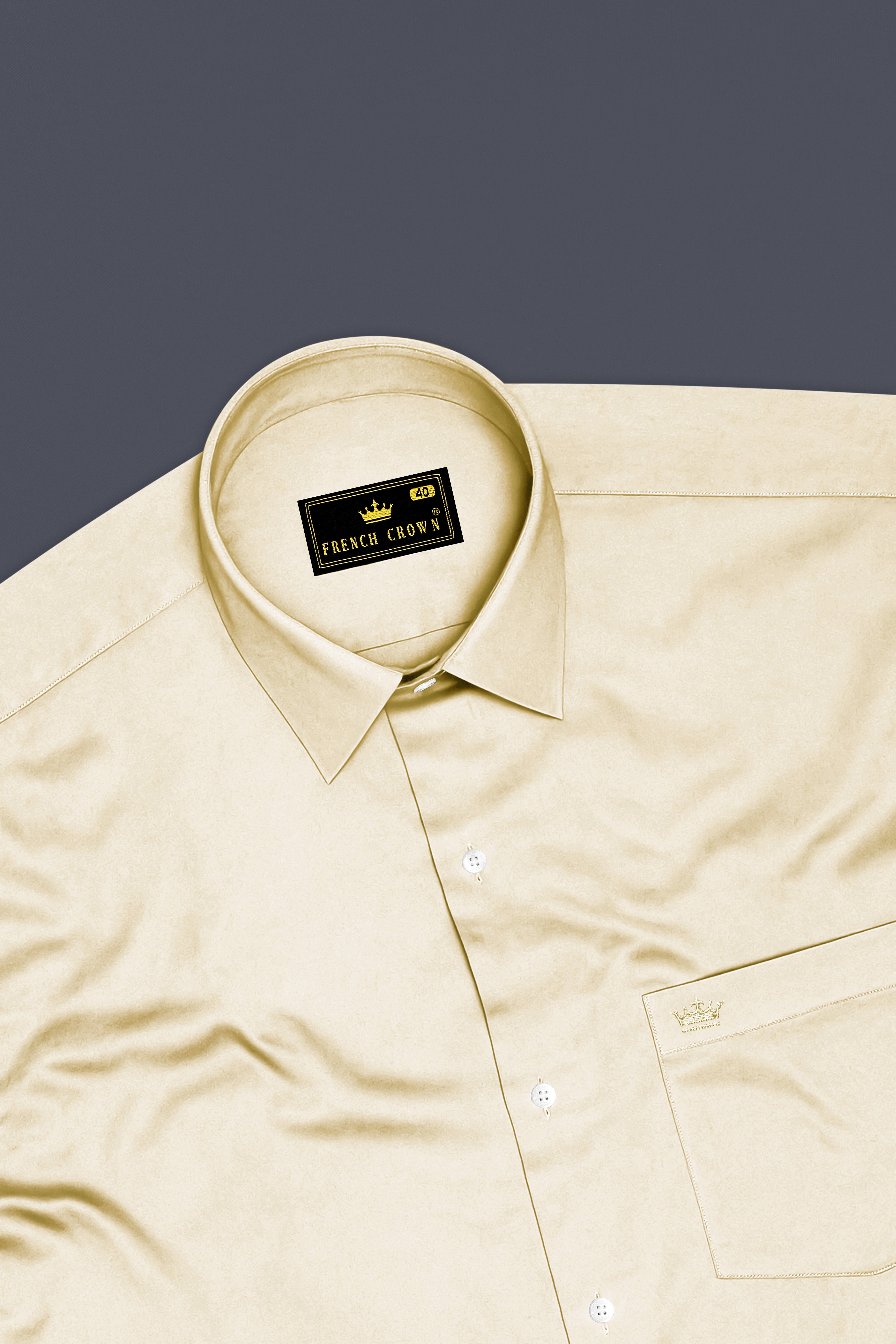 Aurewheat-Wheatfield Cream Subtle Sheen Super Soft Premium Cotton Dress Shirt