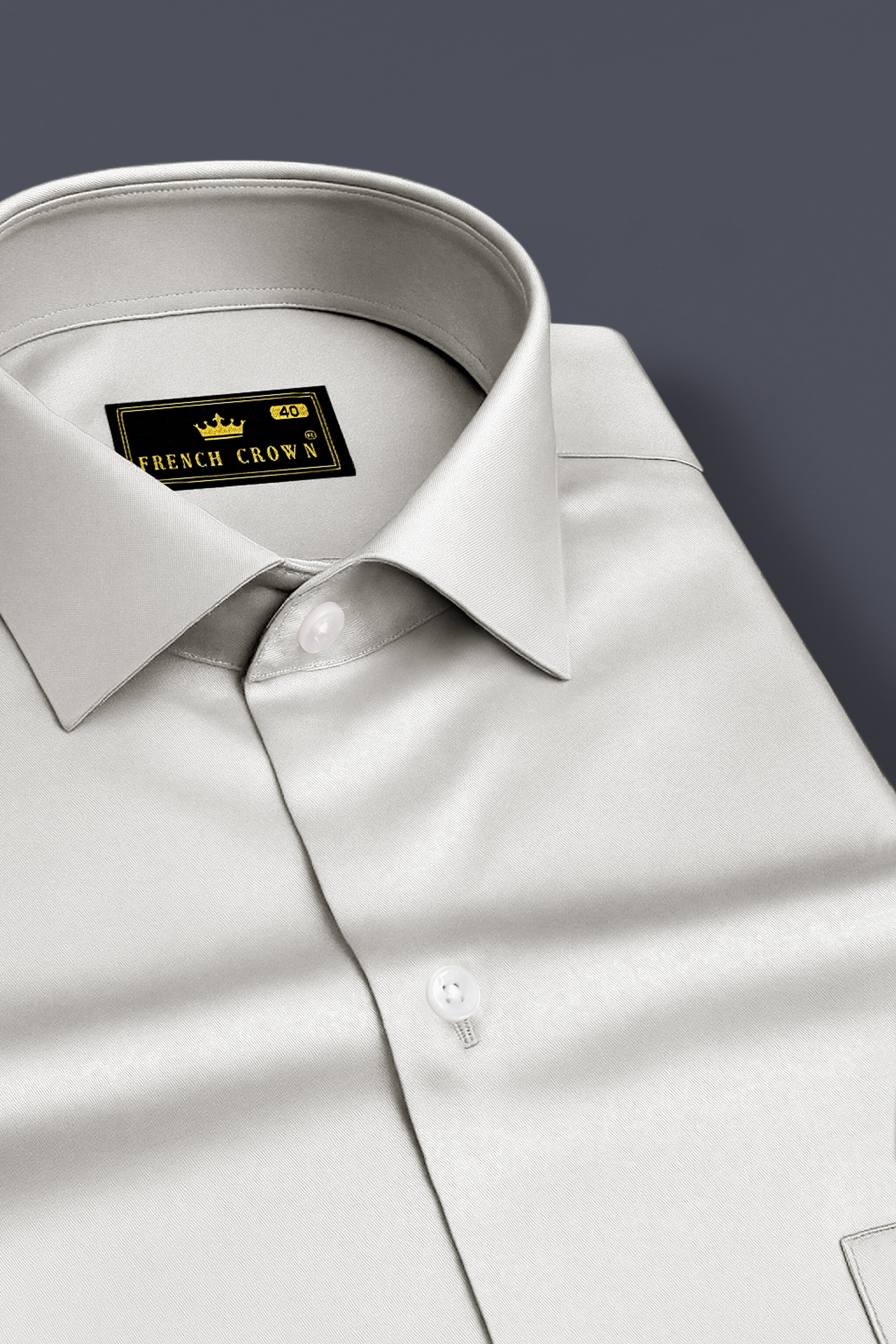 Aurequil-Quil Gray Subtle Sheen Super Soft Premium Cotton Dress Shirt