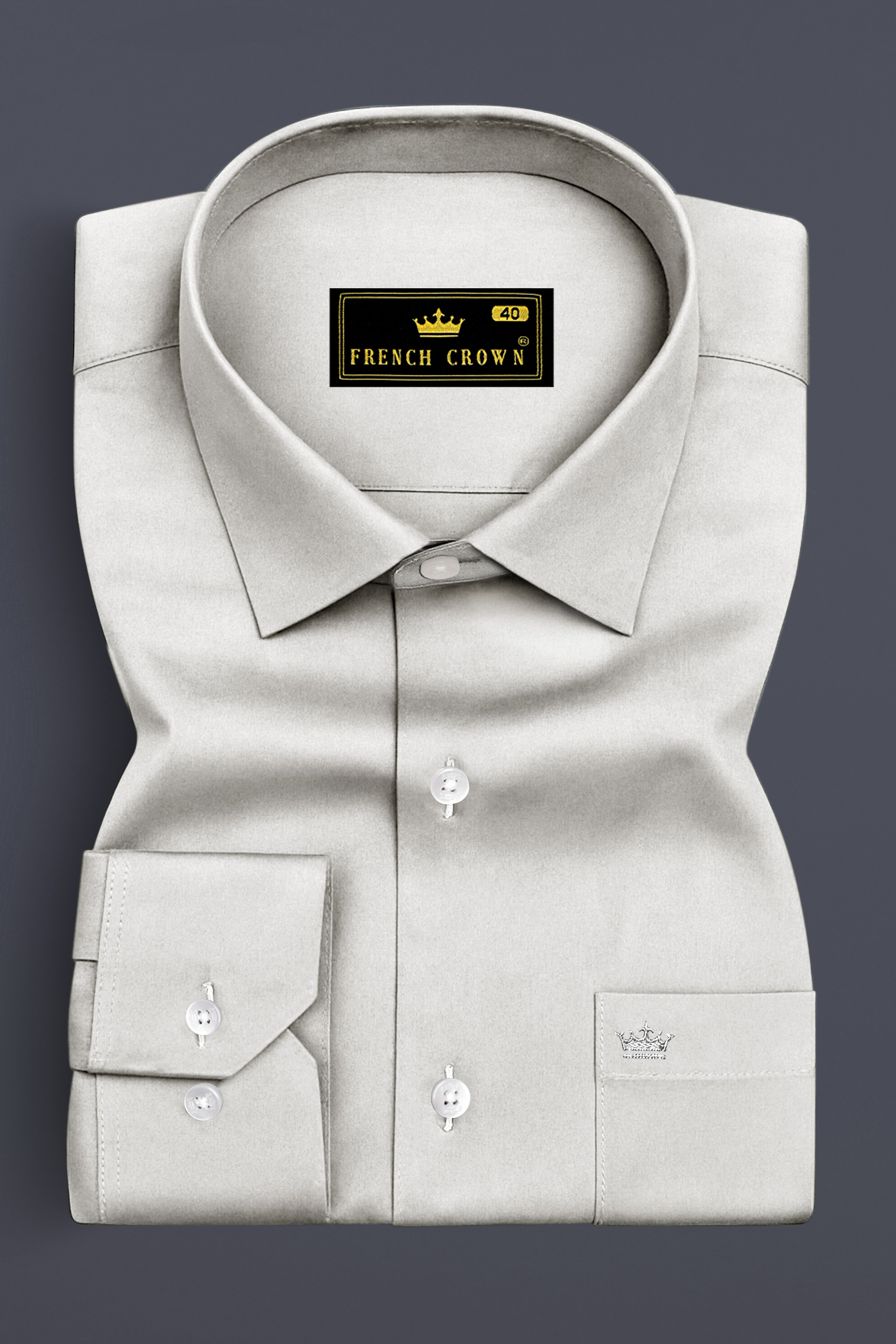 Aurequil-Quil Gray Subtle Sheen Super Soft Premium Cotton Dress Shirt