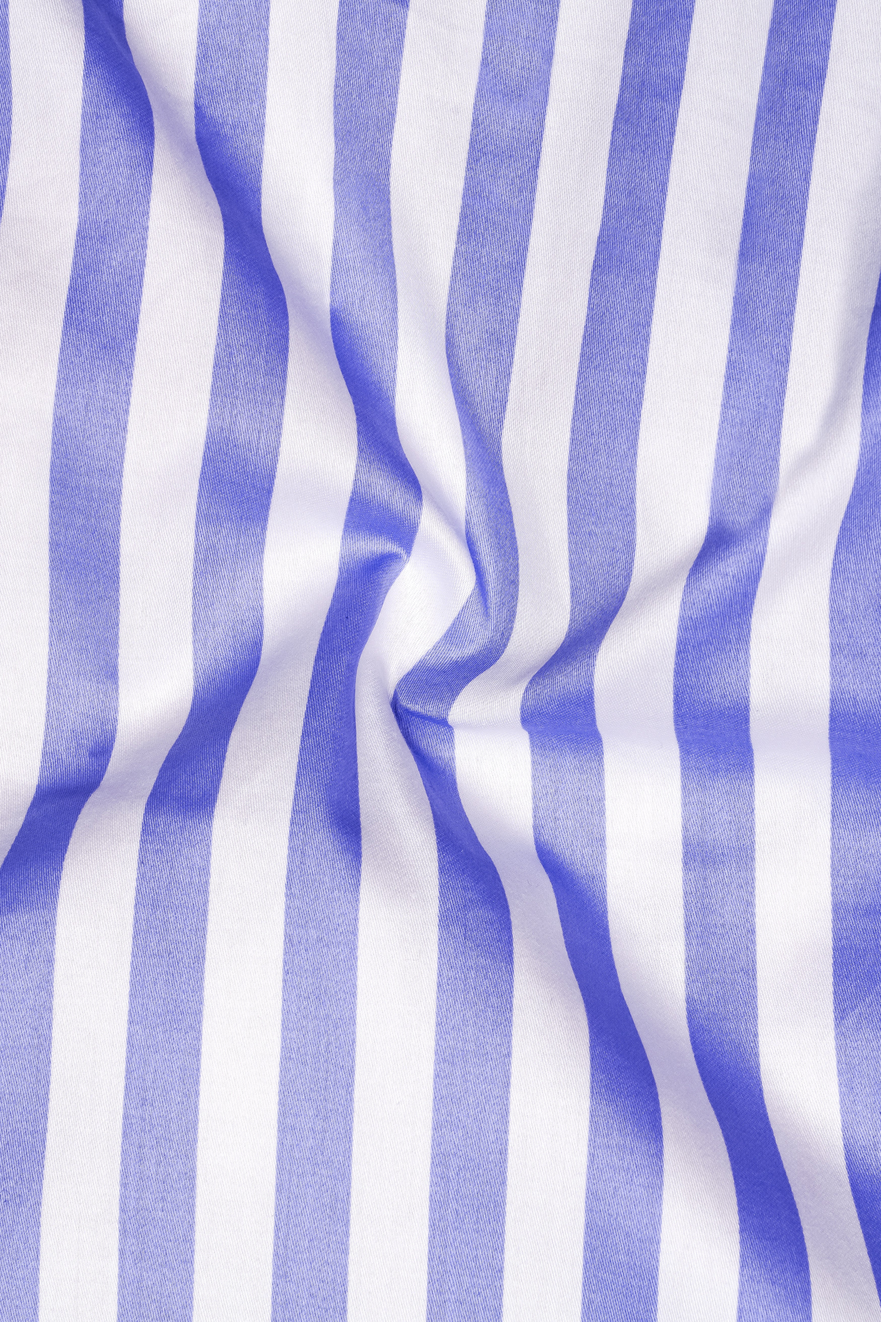 Bluvoro-Scampi Blue And Bright White Awning Striped Super Soft Premium Cotton Dress Shirt