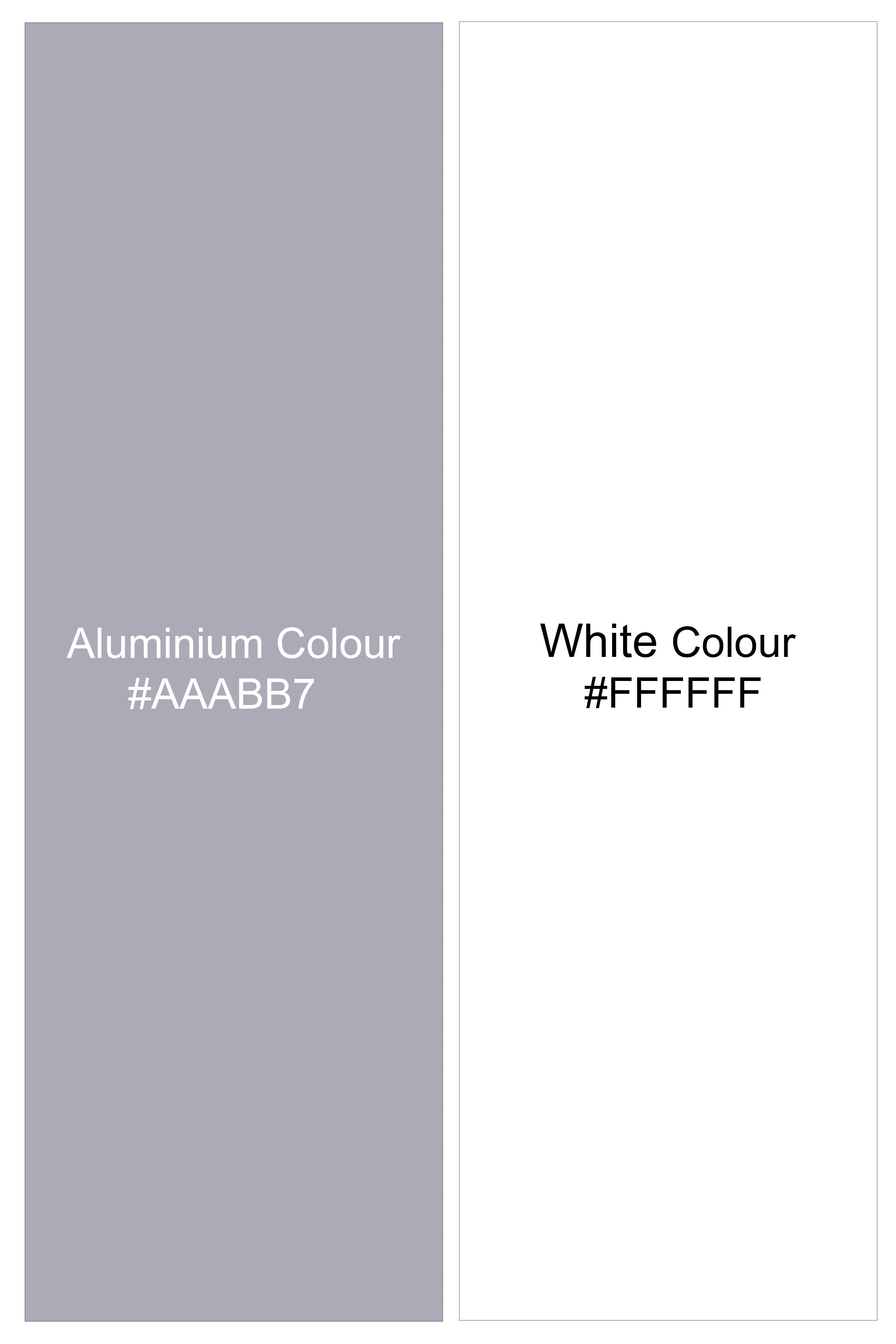 Strivaro-Aluminium Gray And Bright White Candy Striped Super Soft Premium Cotton Dress Shirt