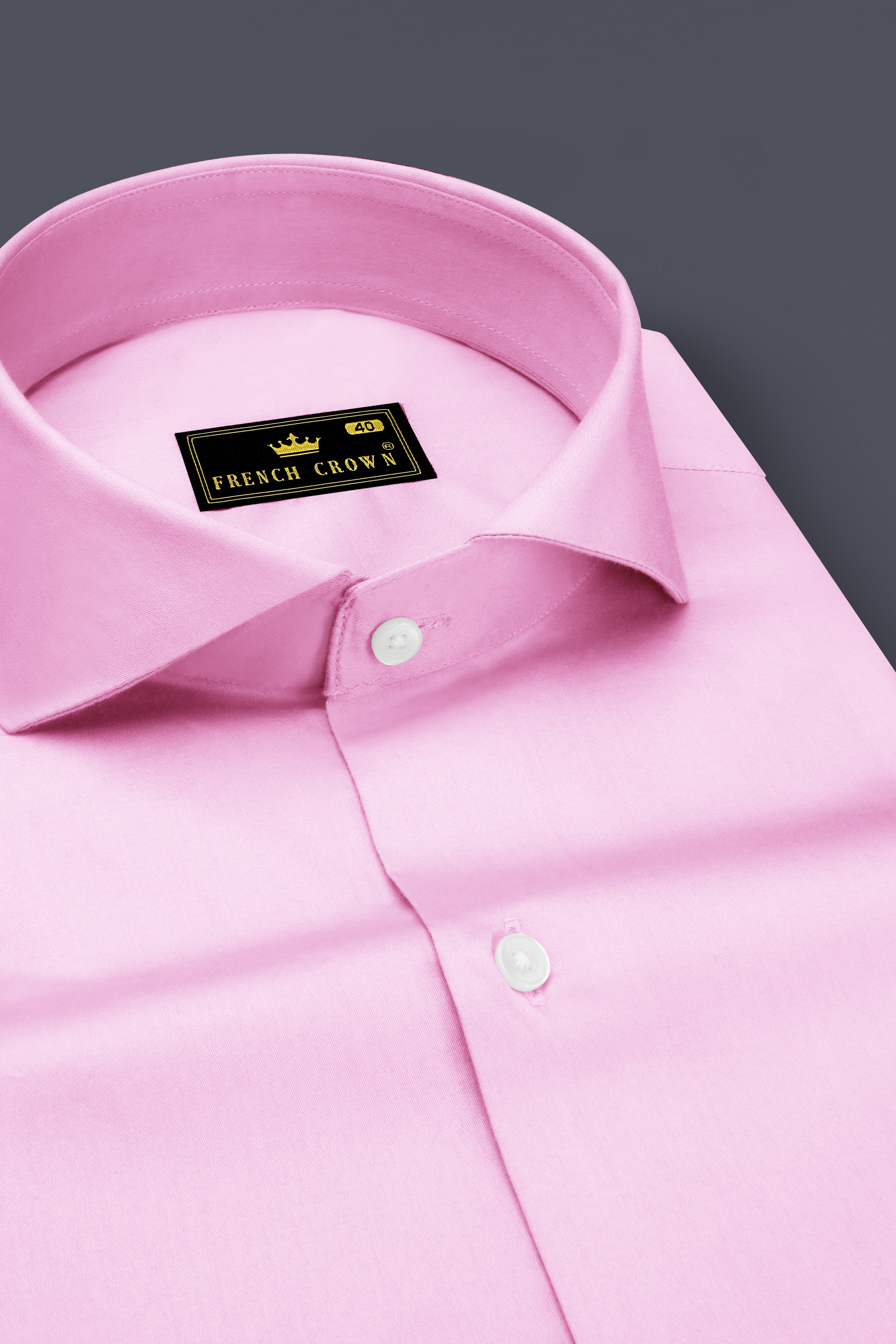 Rosevo-Pastel Pink Subtle Sheen Super Soft Premium Cotton Cut Away Collar Dress Shirt