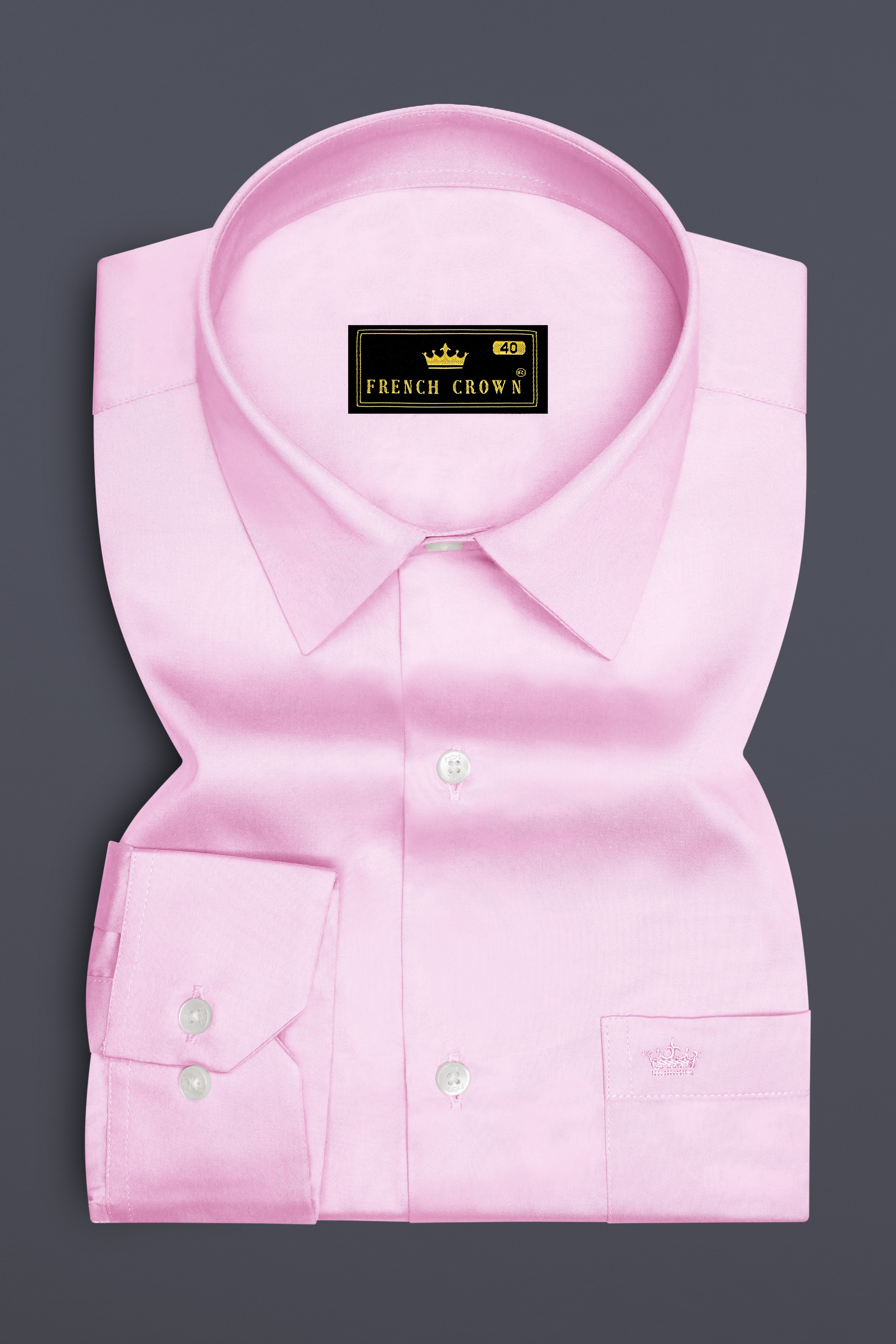 Rosevo-Pastel Pink Subtle Sheen Super Soft Premium Cotton Dress Shirt