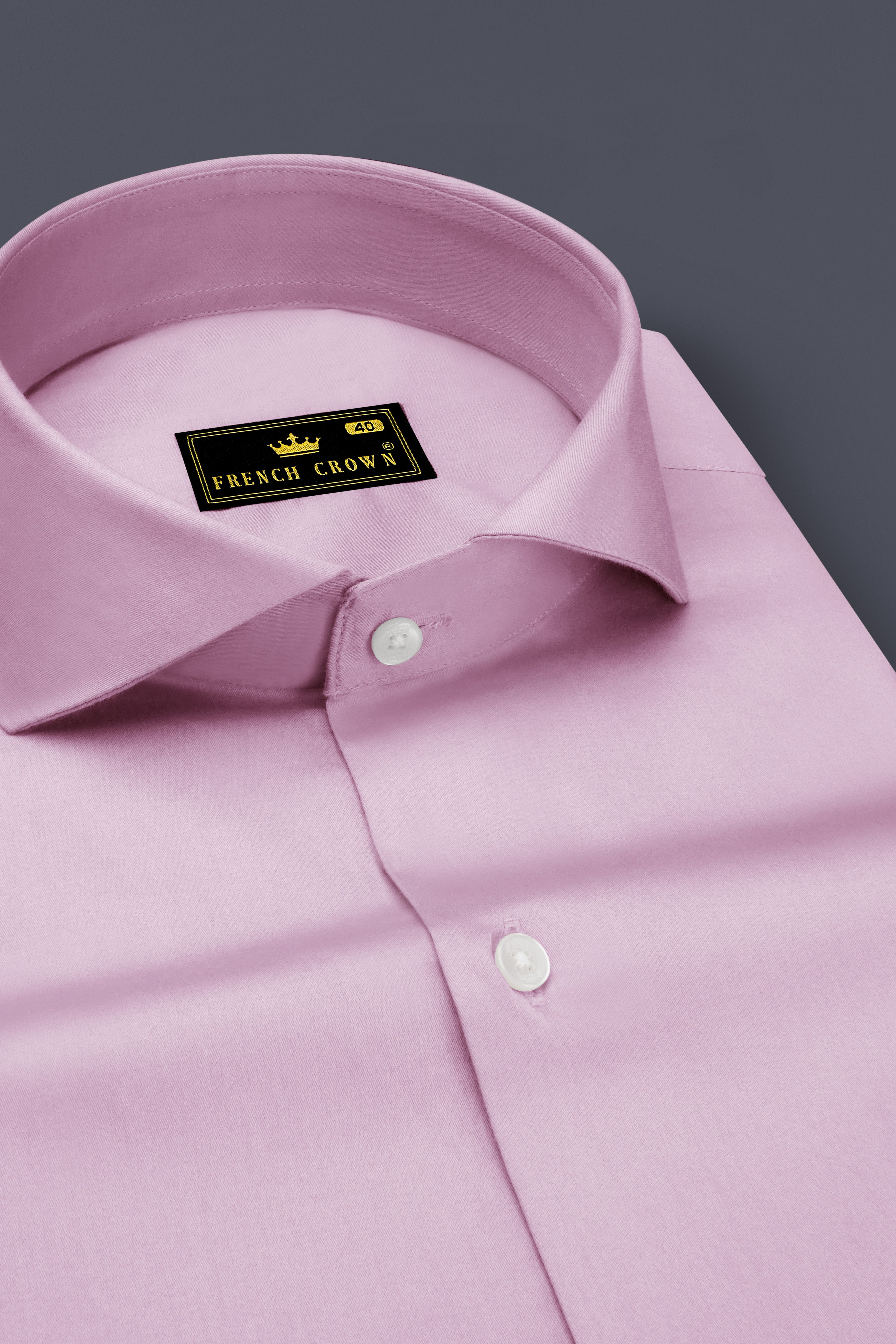 Lustraro-Azalea Pink Subtle Sheen Super Soft Premium Cotton Cut Away Collar Dress Shirt