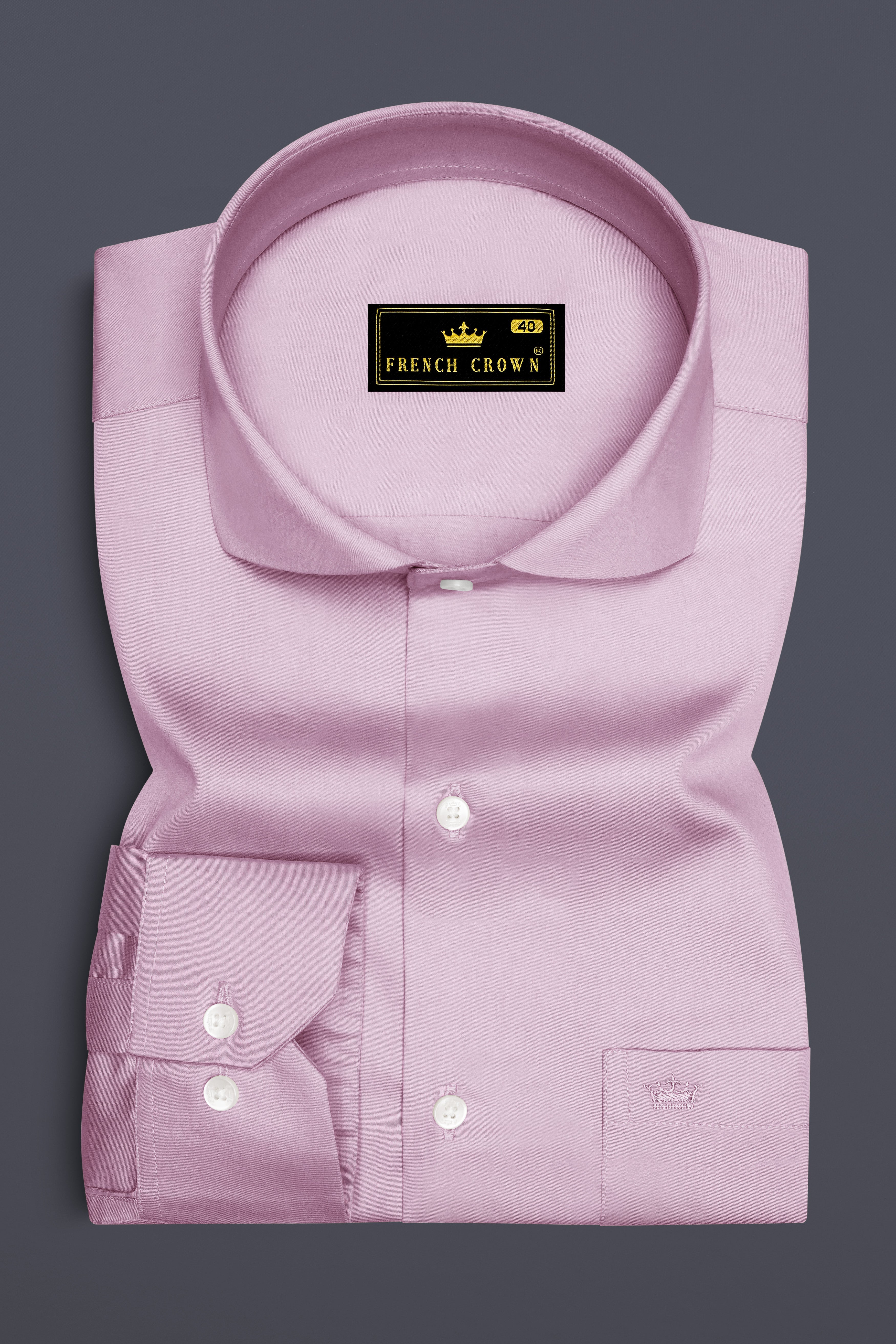 Lustraro-Azalea Pink Subtle Sheen Super Soft Premium Cotton Cut Away Collar Dress Shirt