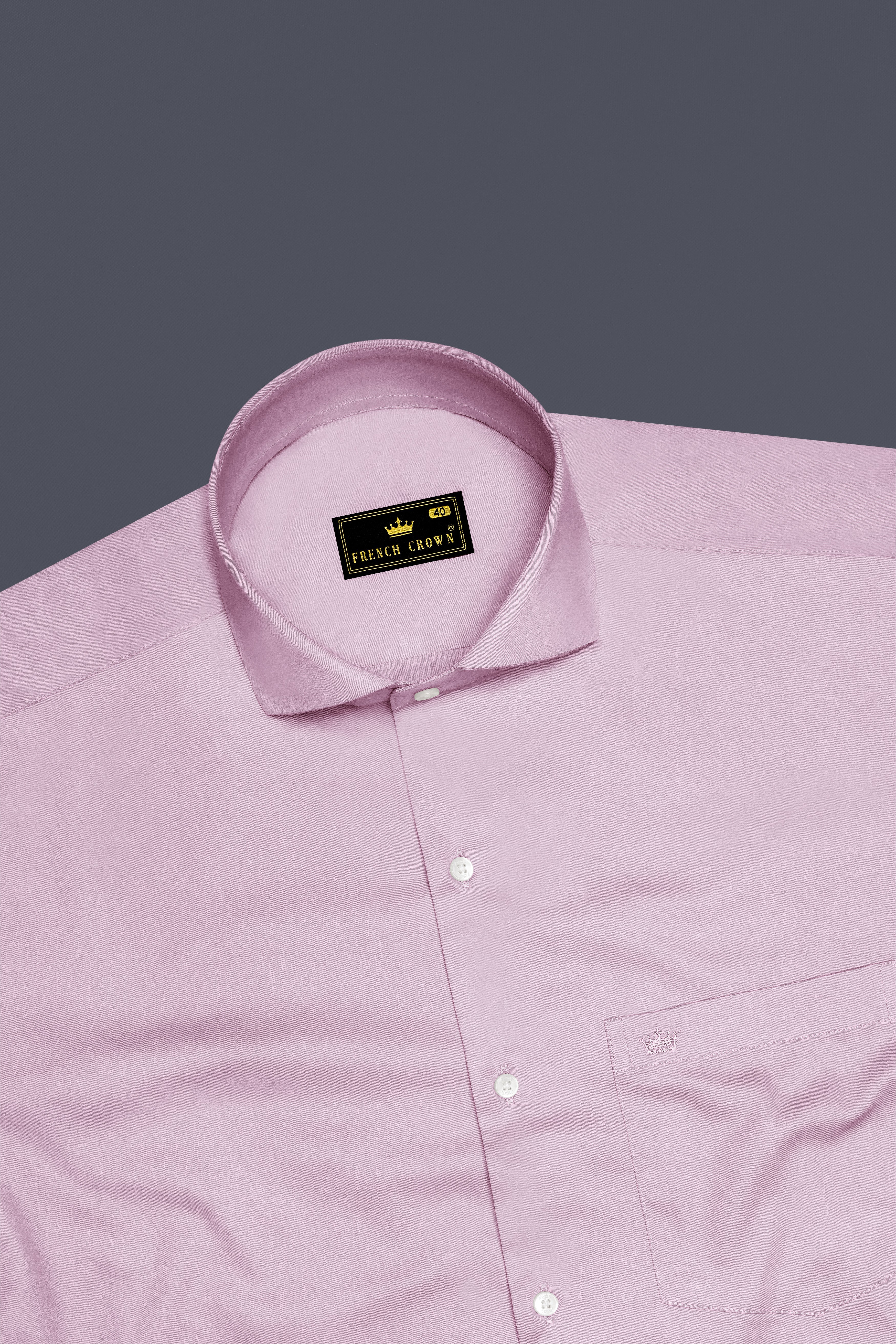 Lustraro-Azalea Pink Subtle Sheen Super Soft Premium Cotton Cut Away Collar Dress Shirt