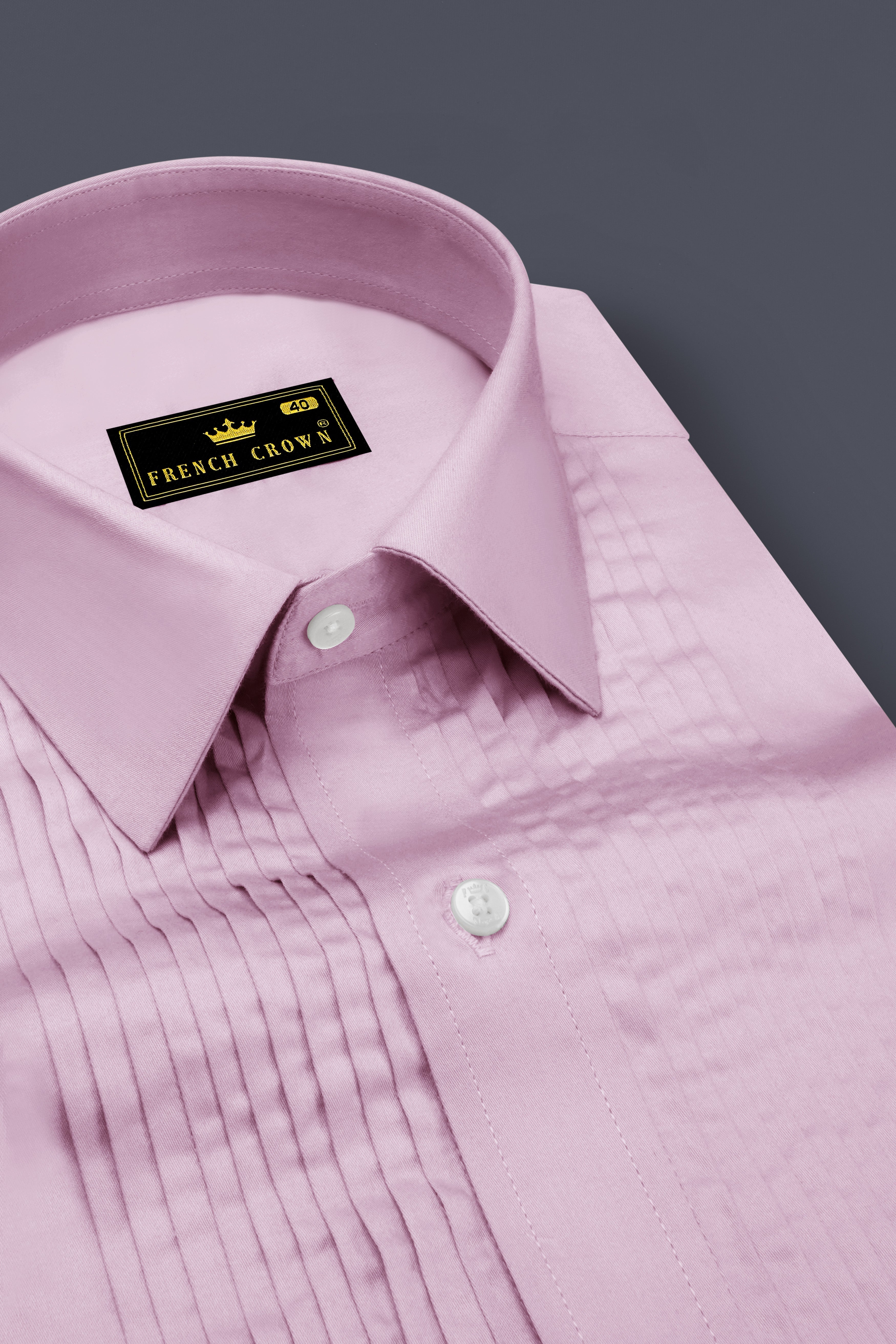Lustraro-Azalea Pink Subtle Sheen Super Soft Premium Cotton Tuxedo Shirt
