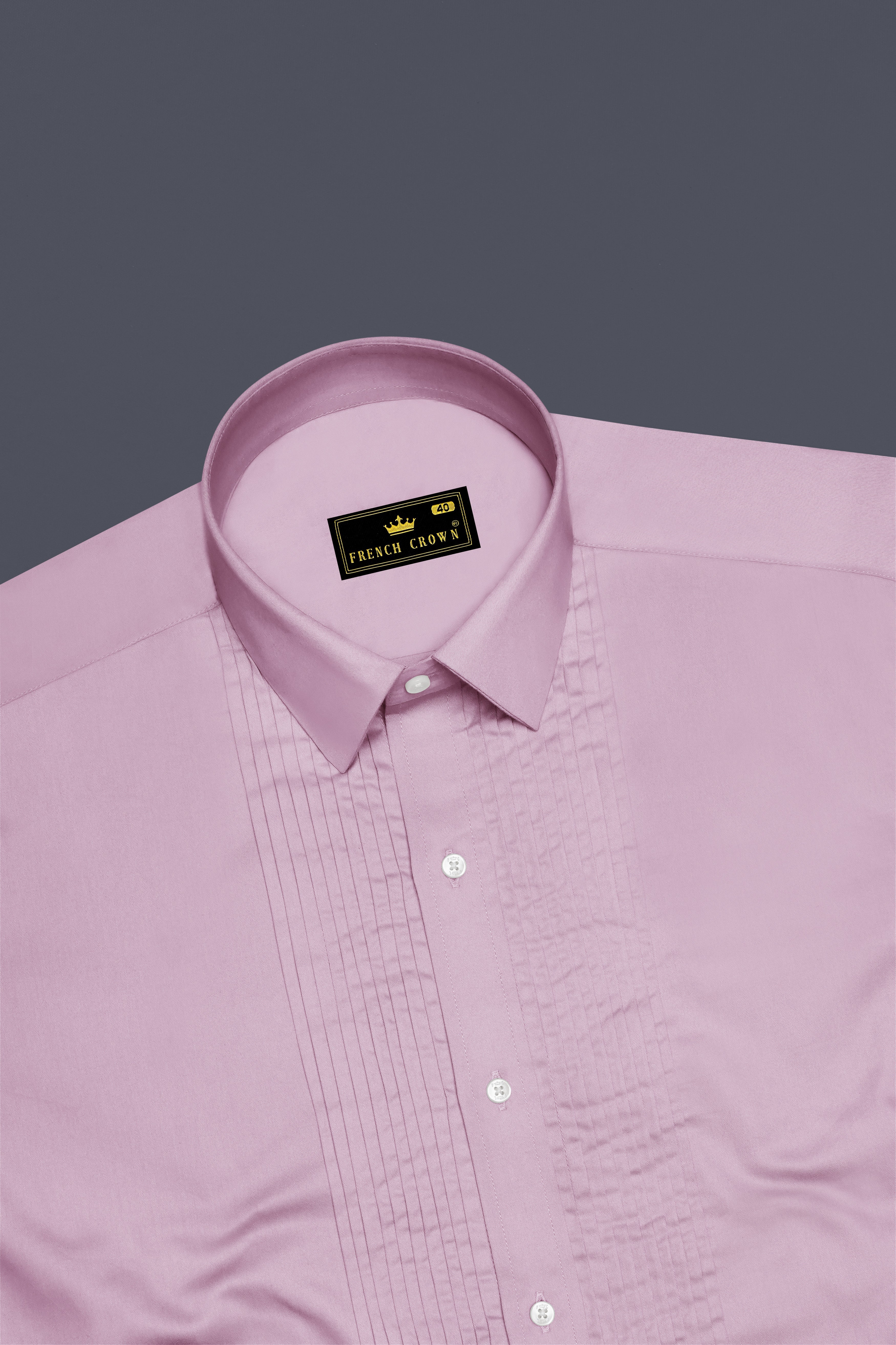 Lustraro-Azalea Pink Subtle Sheen Super Soft Premium Cotton Tuxedo Shirt