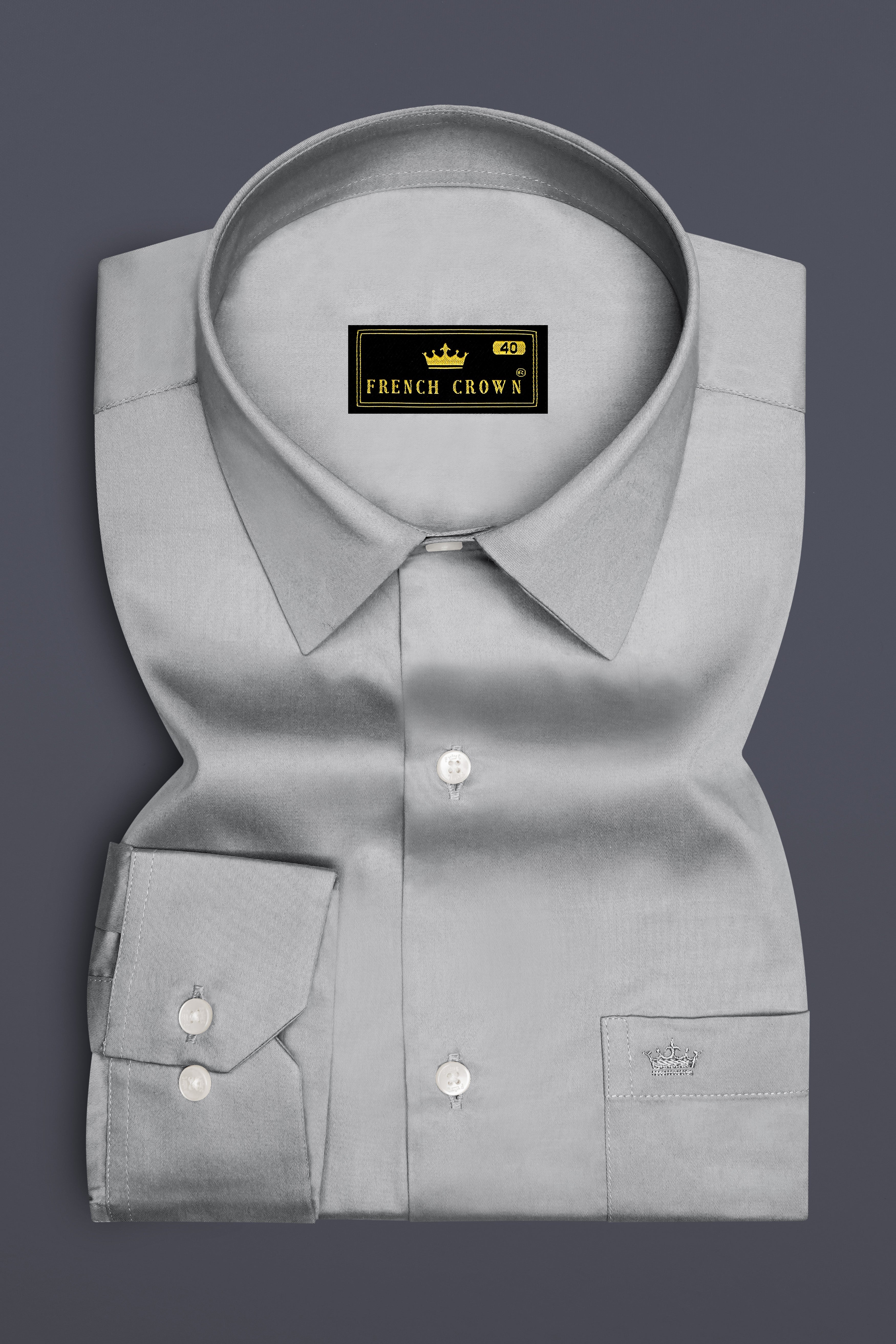 Silvoro-Celeste Gray Subtle Sheen Super Soft Premium Cotton Dress Shirt 14147-38, 14147-H-38, 14147-39, 14147-H-39, 14147-40, 14147-H-40, 14147-42, 14147-H-42, 14147-44, 14147-H-44, 14147-46, 14147-H-46, 14147-48, 14147-H-48, 14147-50, 14147-H-50, 14147-52, 14147-H-52

