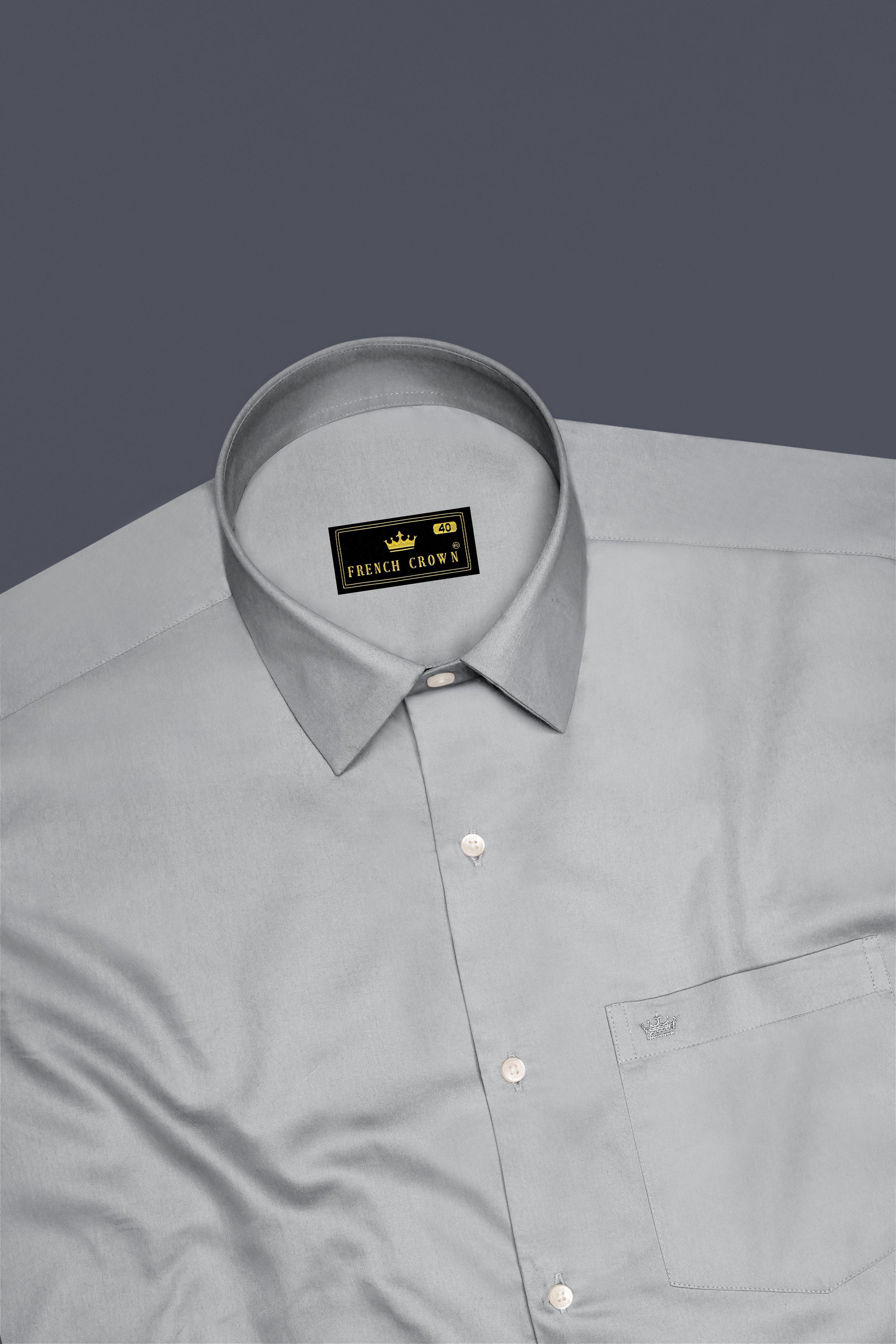 Silvoro-Celeste Gray Subtle Sheen Super Soft Premium Cotton Dress Shirt 14147-38, 14147-H-38, 14147-39, 14147-H-39, 14147-40, 14147-H-40, 14147-42, 14147-H-42, 14147-44, 14147-H-44, 14147-46, 14147-H-46, 14147-48, 14147-H-48, 14147-50, 14147-H-50, 14147-52, 14147-H-52

