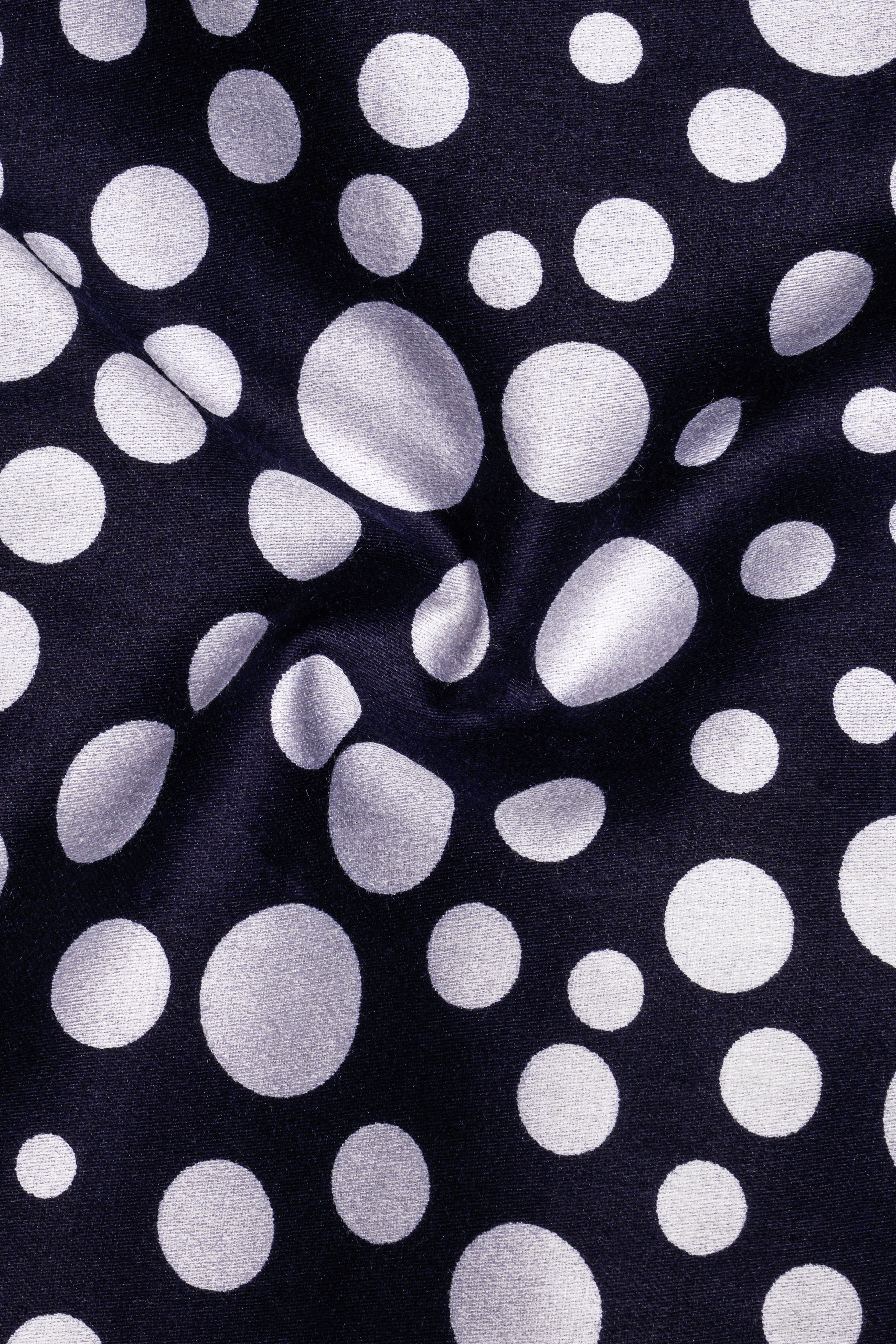 Vistiq-Mirage Blue And Bright White Polka Dot Printed Subtle Sheen Super Soft Premium Cotton Casual Kurta Shirt