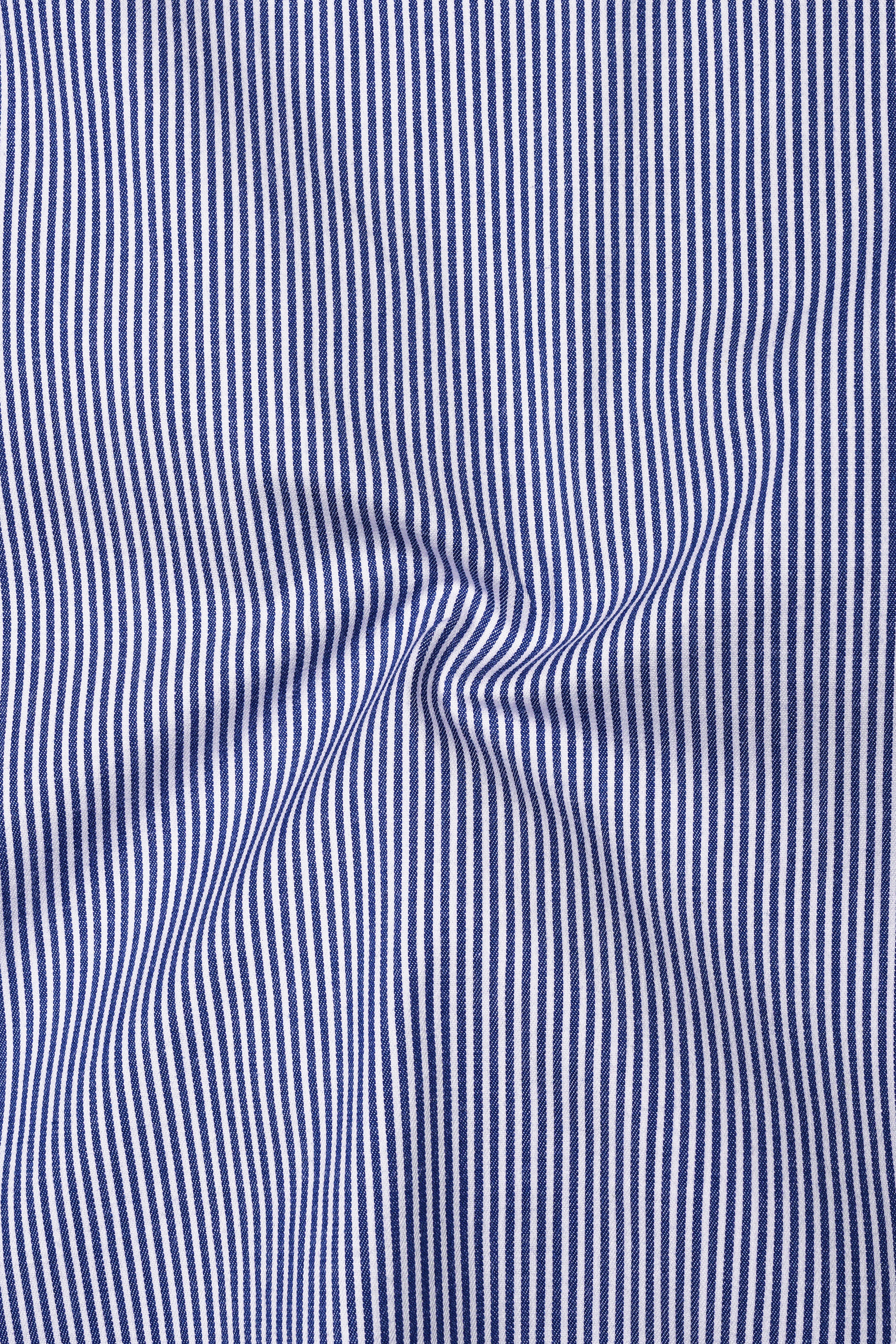 Velorin-Steel Blue Pinstriped Super Soft Premium Cotton Dress Shirt