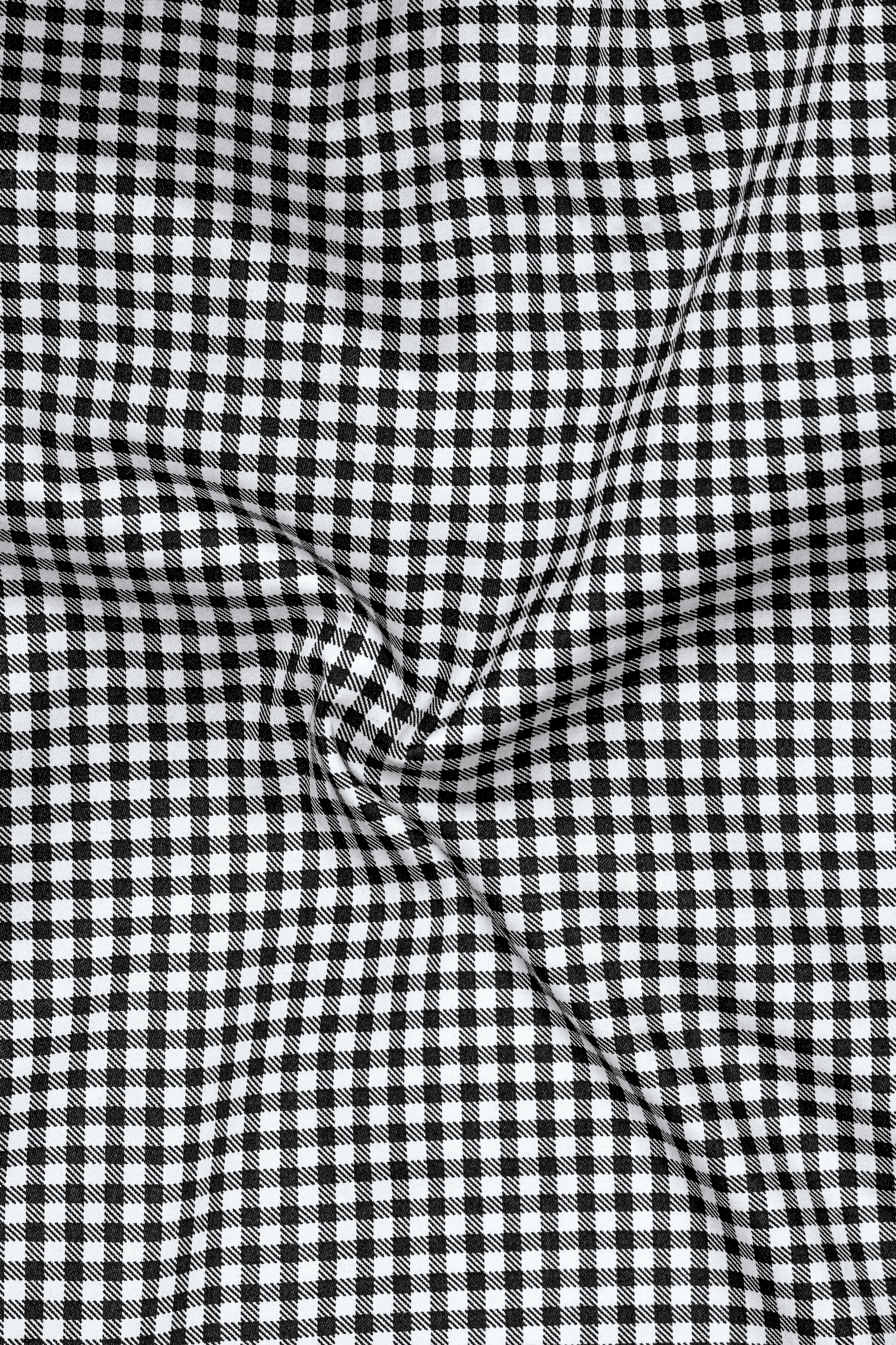 Regalis-Jade Black And Bright White Gingham Plaid Super Soft Premium Cotton Dress Shirt