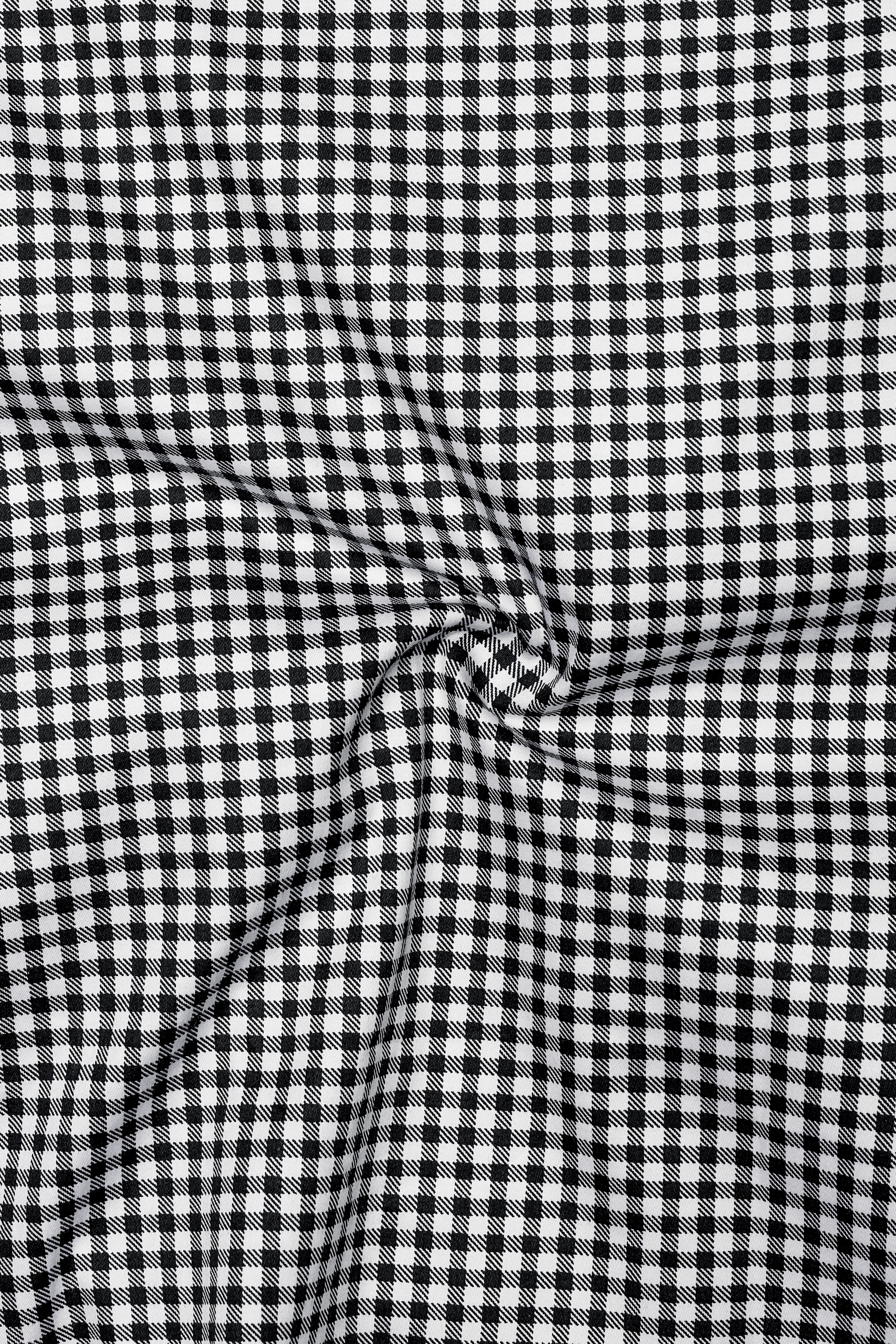 Regalis-Jade Black And Bright White Gingham Plaid Super Soft Premium Cotton Dress Button Down Shirt